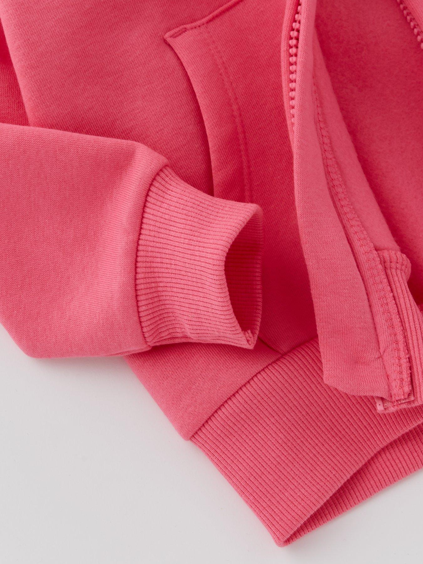 Image 4 of 4 of Everyday Girls Frill Zip Through Hoodie - Pink