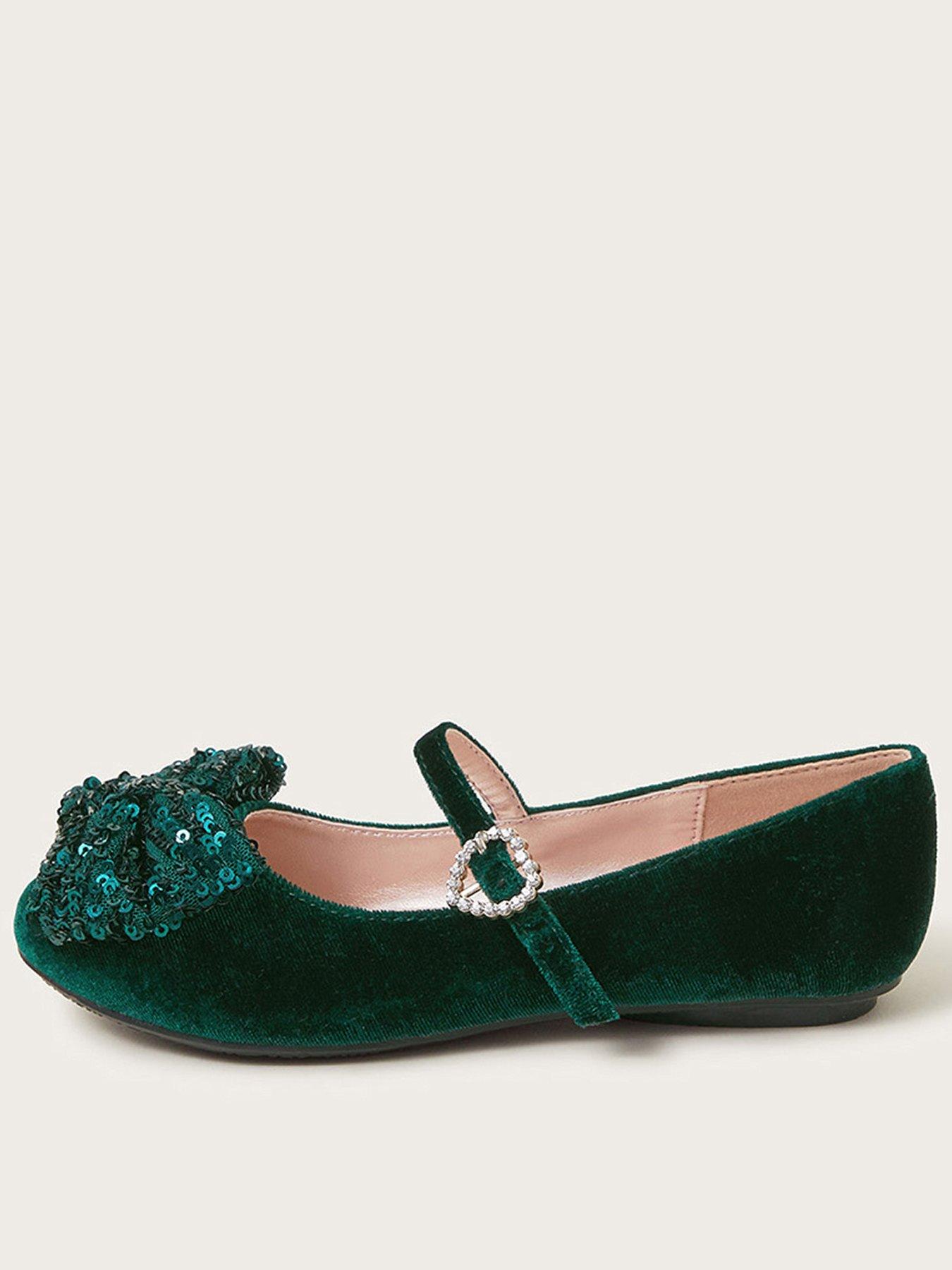 monsoon-girls-sequin-bow-velvet-ballet-flats-green