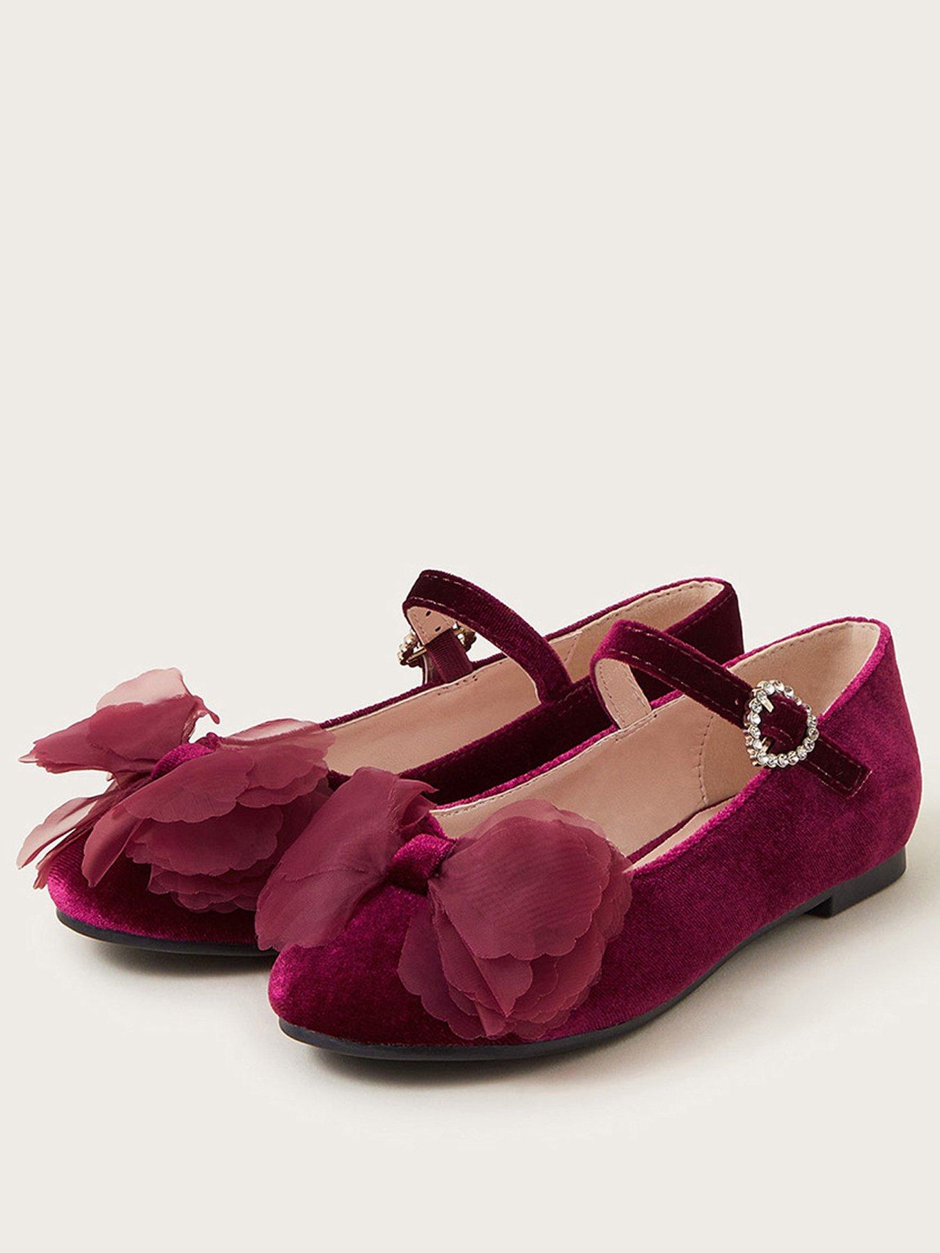 monsoon-girls-velvet-bow-ballerina-flats-redstillFront