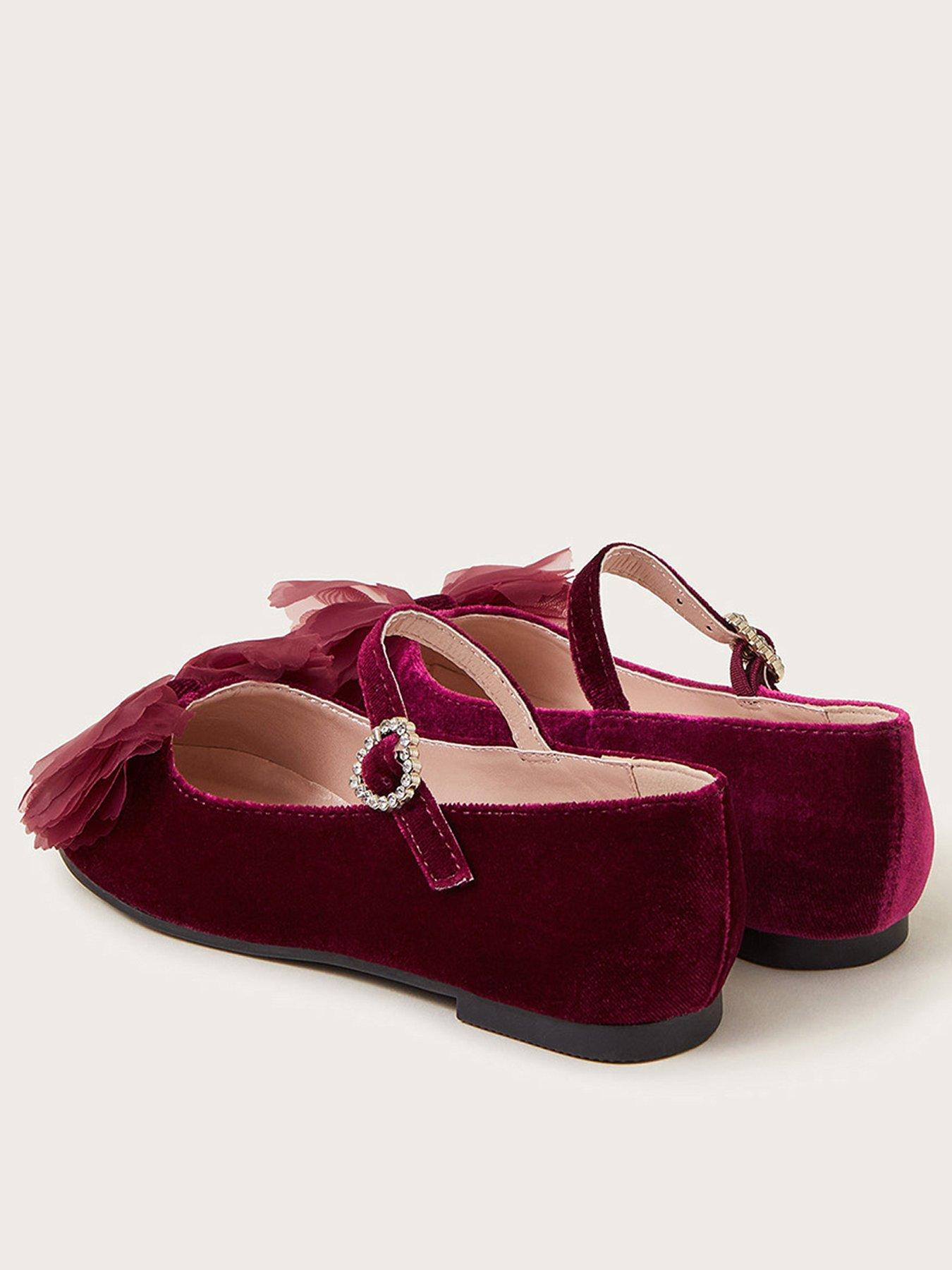 monsoon-girls-velvet-bow-ballerina-flats-redback