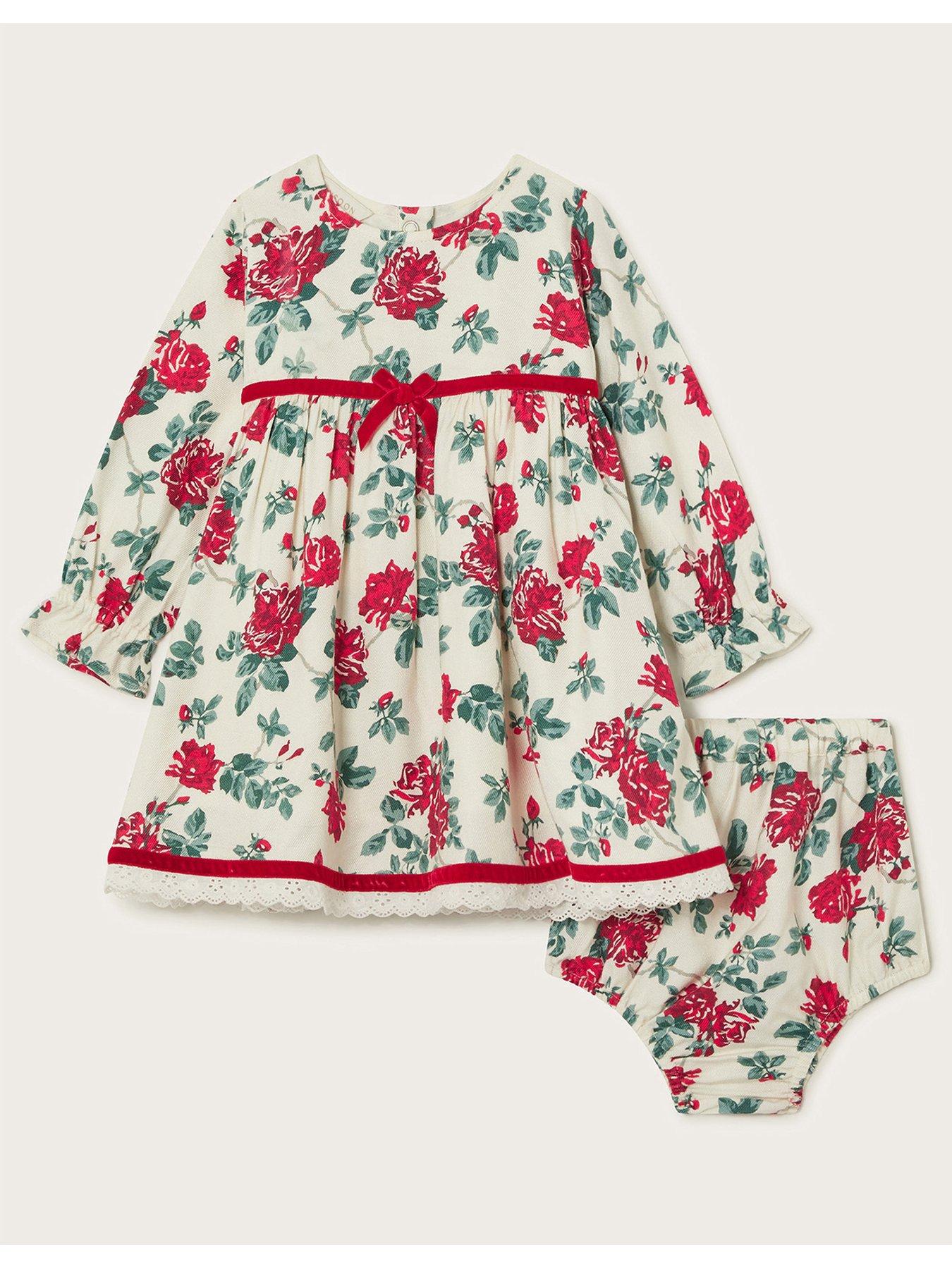 monsoon-baby-girls-long-sleeve-floral-dress-and-briefs-set-red