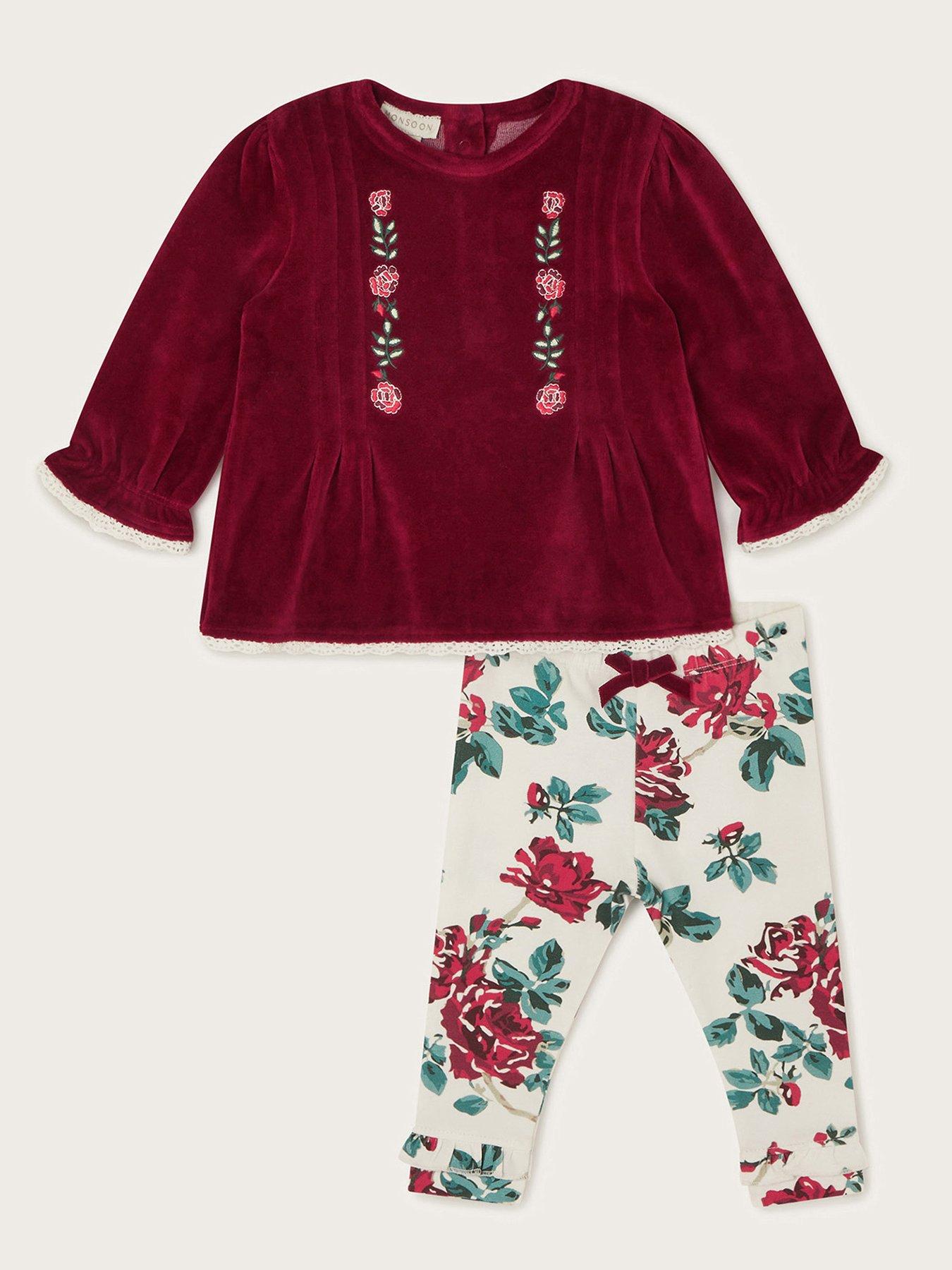 monsoon-baby-girls-velour-embroidered-tunic-set-red