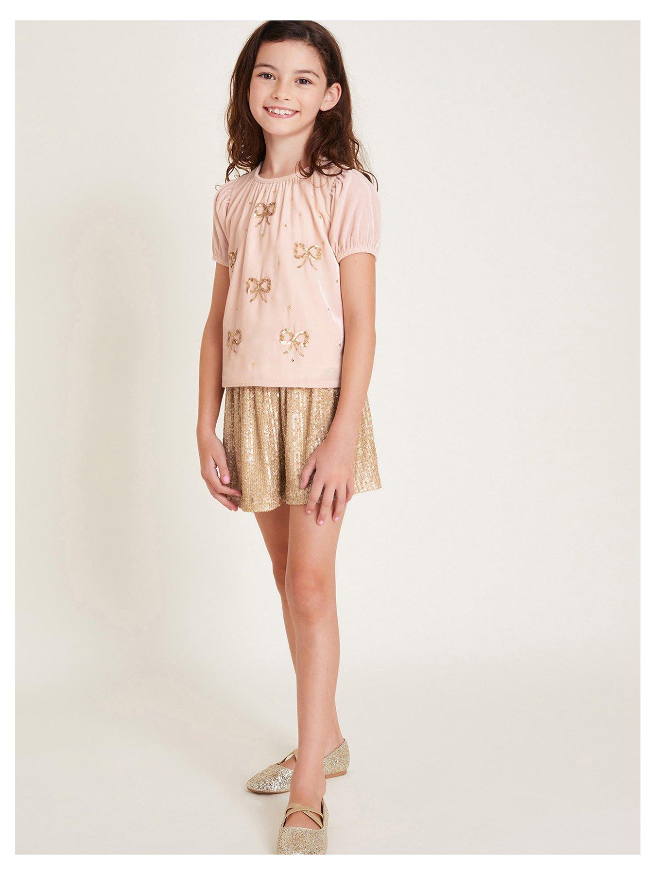 monsoon-girls-velvet-bow-party-set-gold