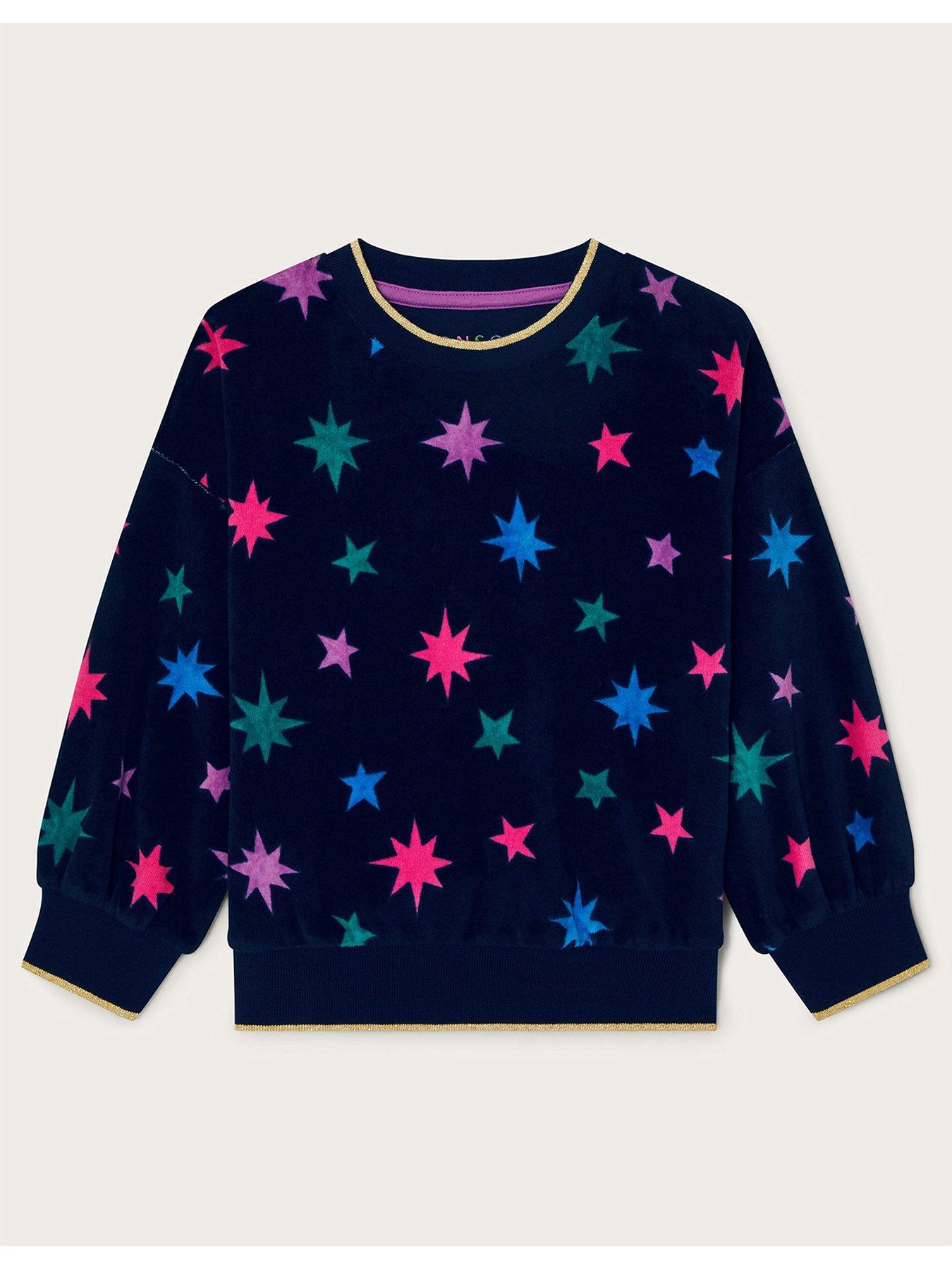 monsoon-girls-star-print-velour-long-sleeve-top-navy