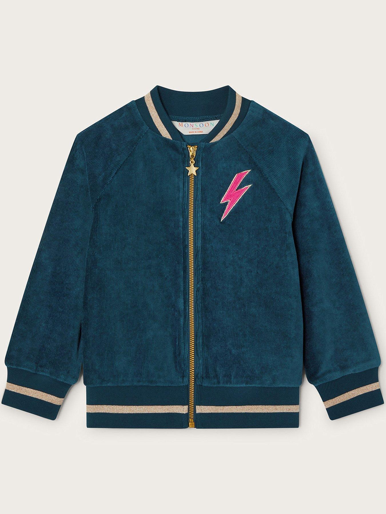 monsoon-girls-stardust-velour-bomber-jacket-greenstillFront