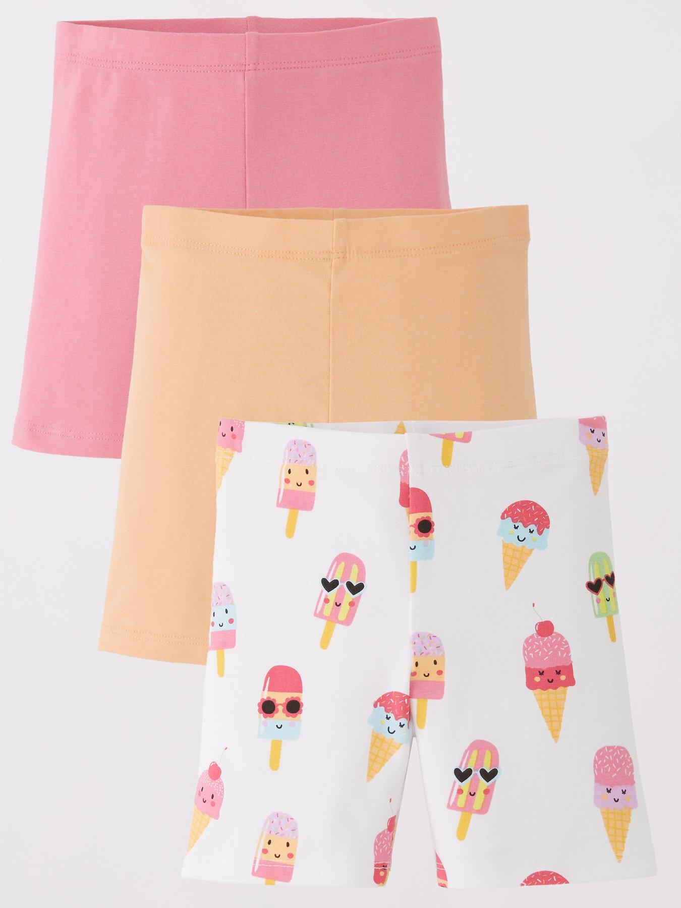 undefined Girls Matching Set 3 Pack Ice Cream Cycling Shorts - Multi