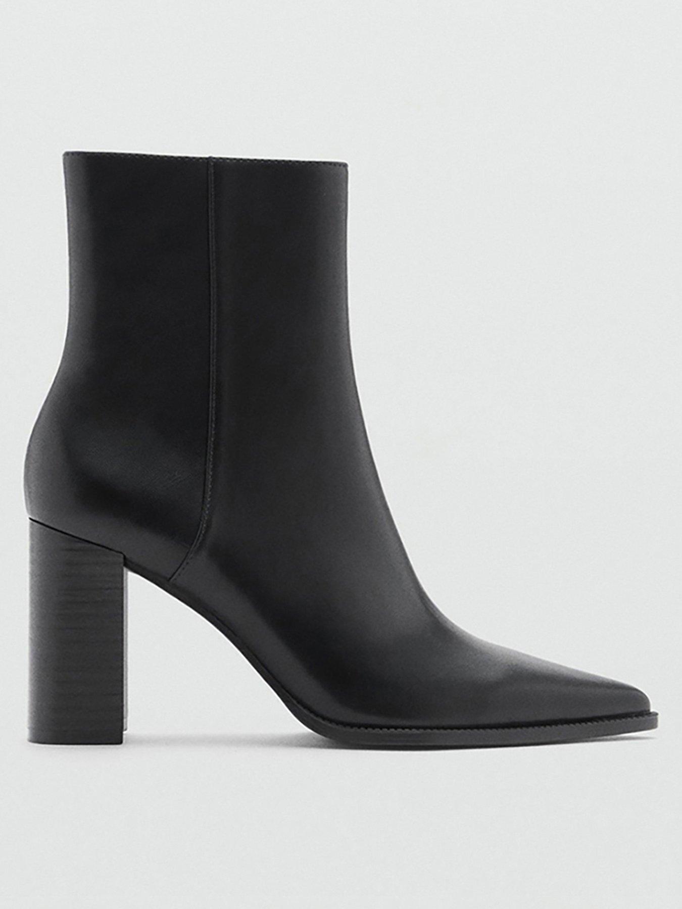 mango-pointed-block-heel-ankle-boot-black