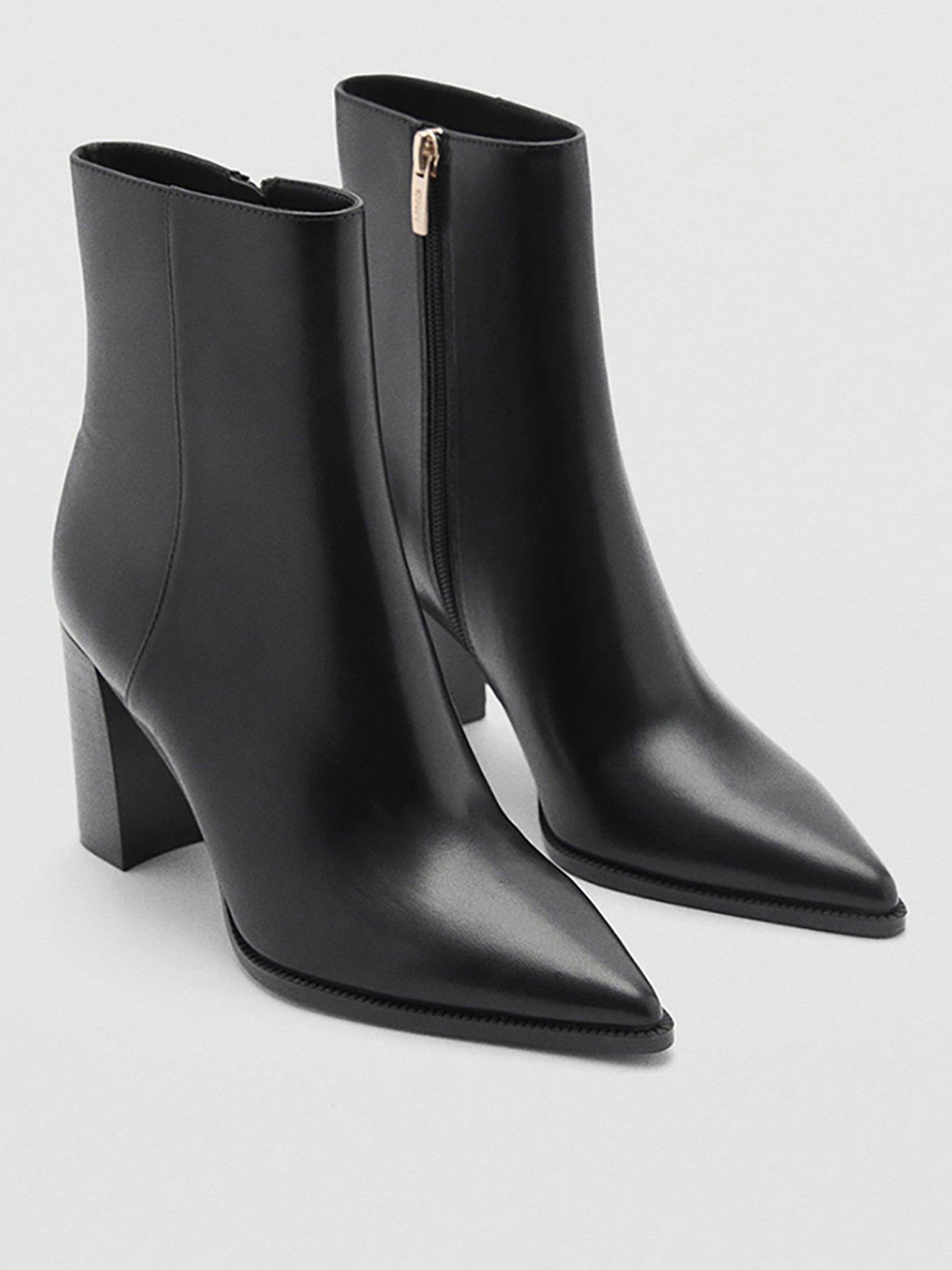 mango-pointed-block-heel-ankle-boot-blackstillFront