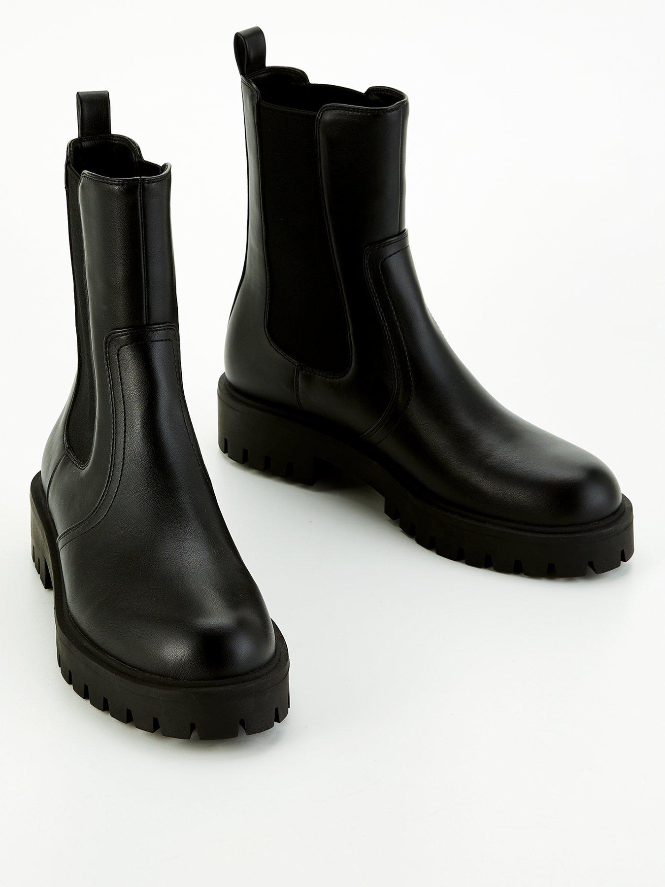 mango-faux-leather-chelsea-boots-black