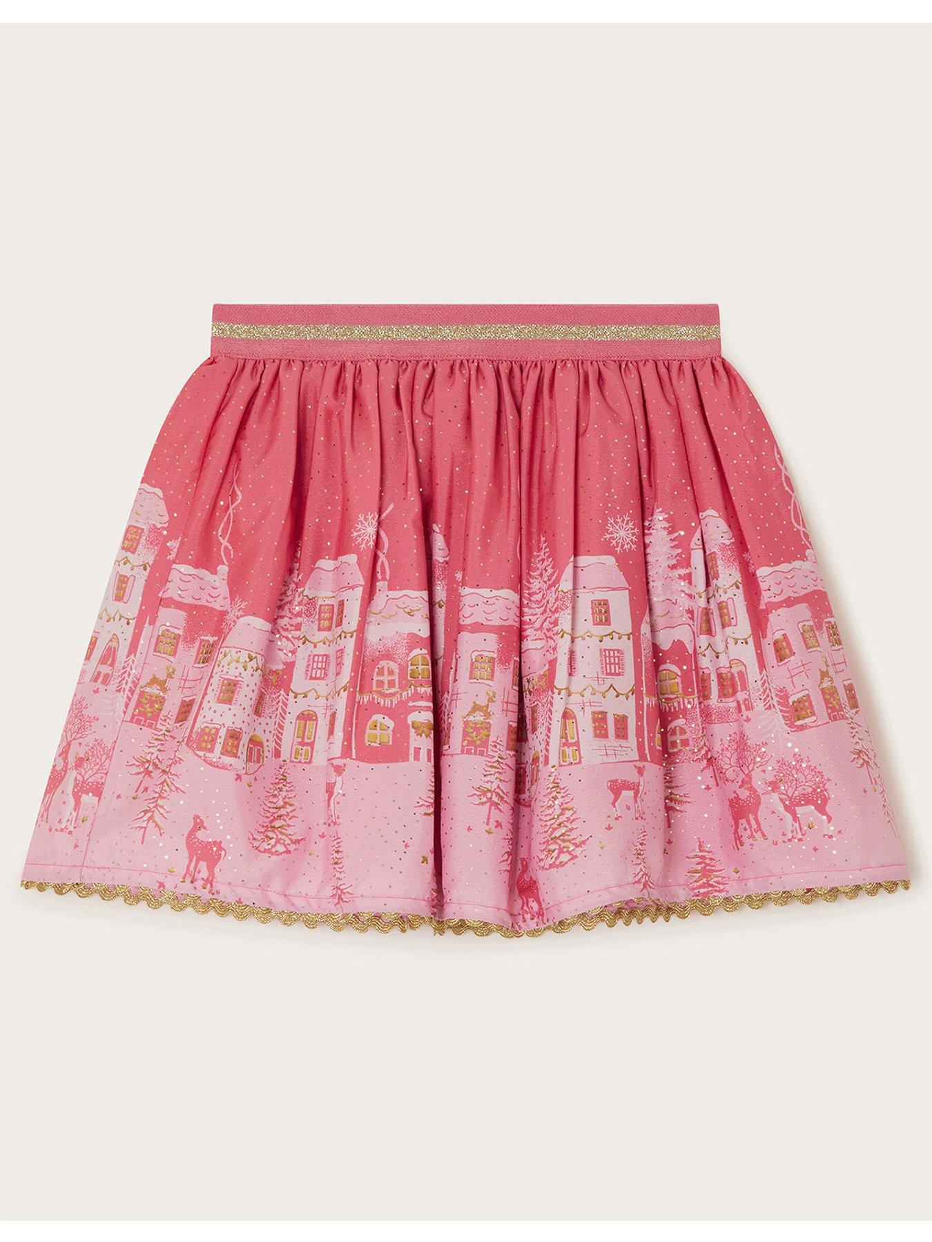 monsoon-girls-christmas-street-print-skirt-light-pink