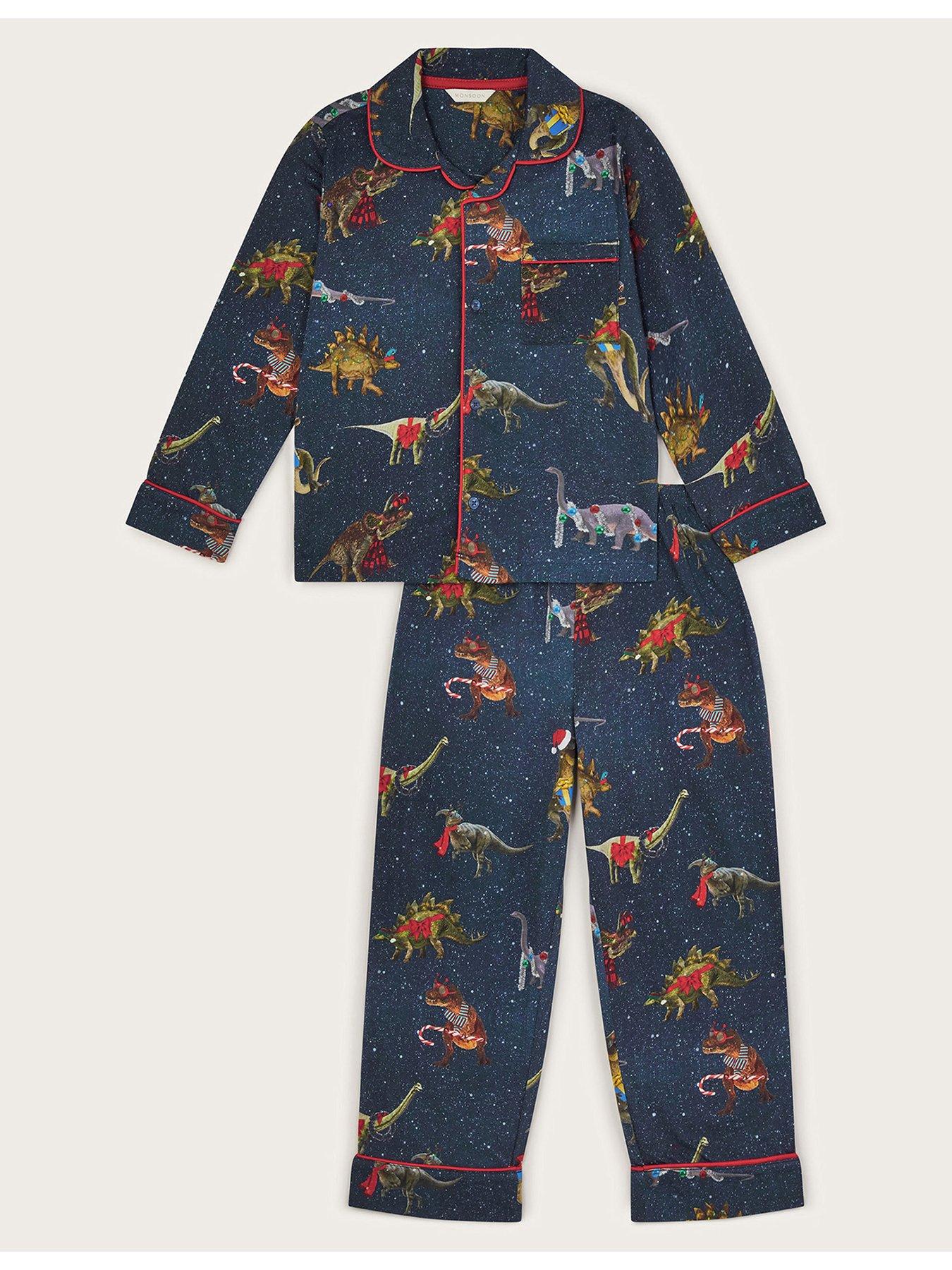 monsoon-boys-christmas-dinosaur-print-pyjama-set-navy