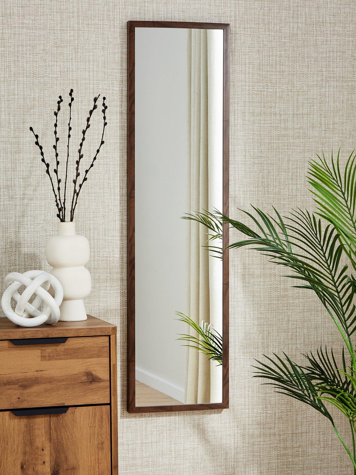 undefined Tall Rectangular Mirror - Brown 125x33.5cm