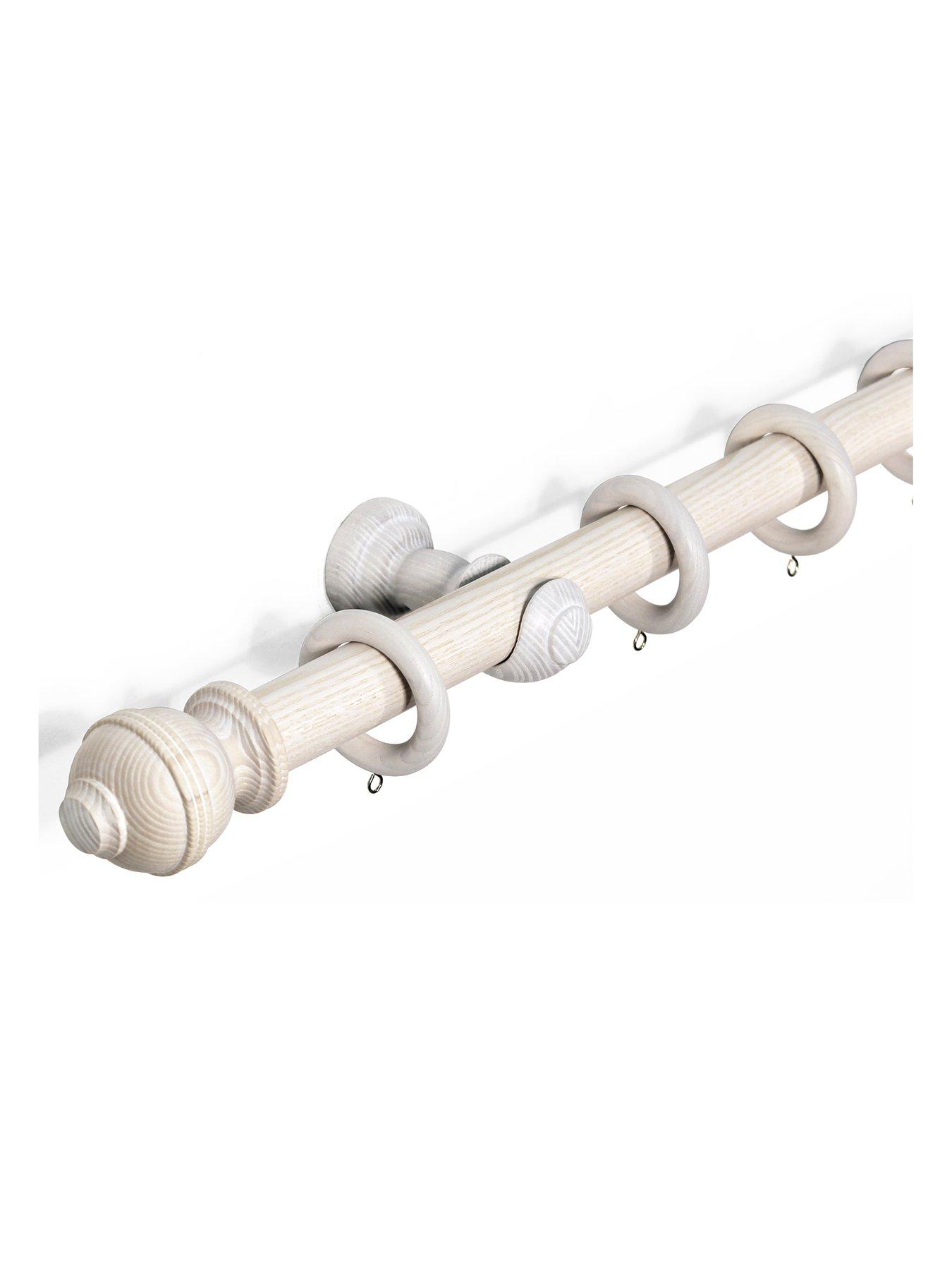 The Very Collection 33mm Ribbed Ball Wood Curtain Pole 300cm