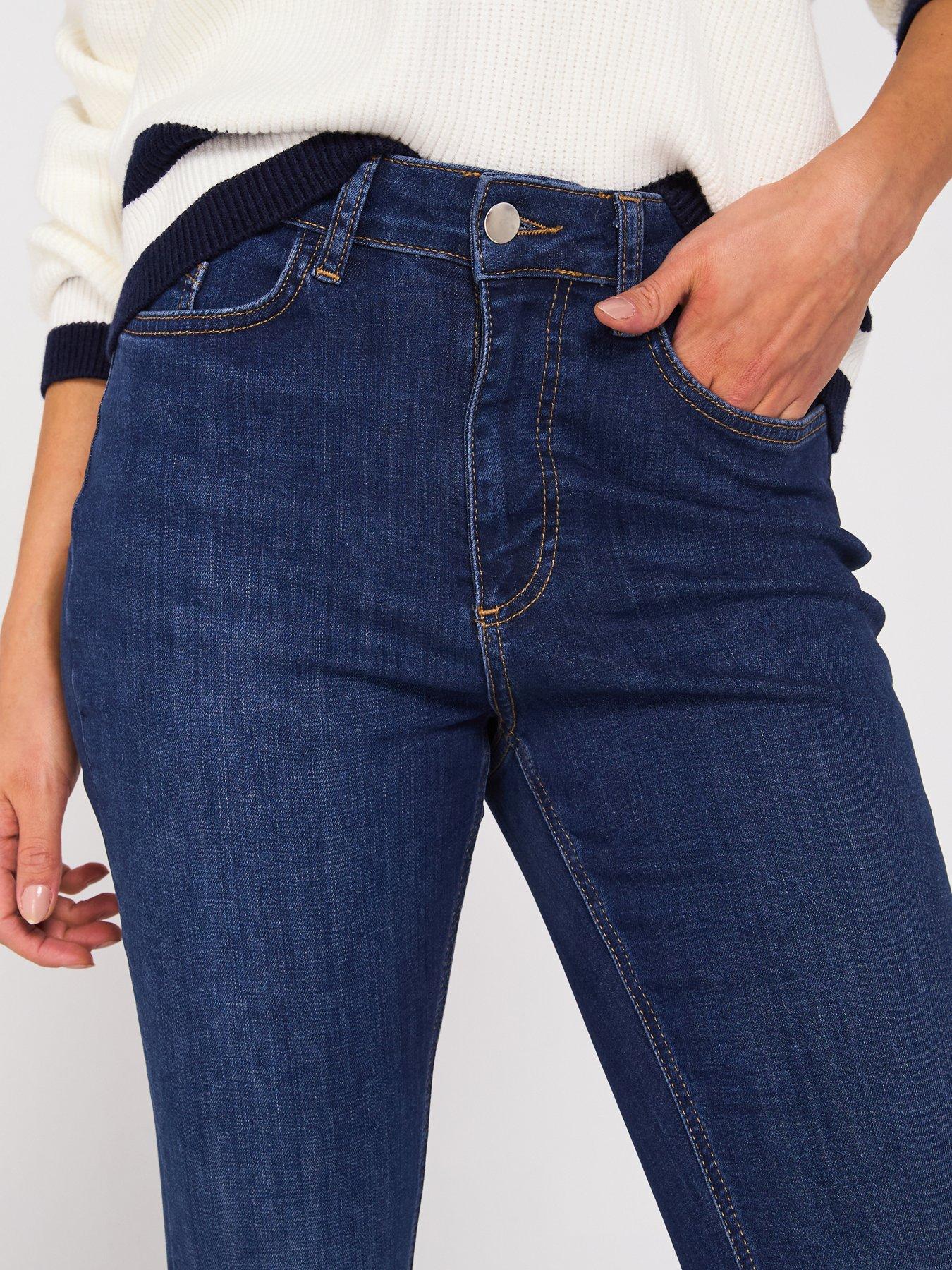 Image 5 of 6 of V by Very High Waist Supersoft Flare Jeans - Dark Wash