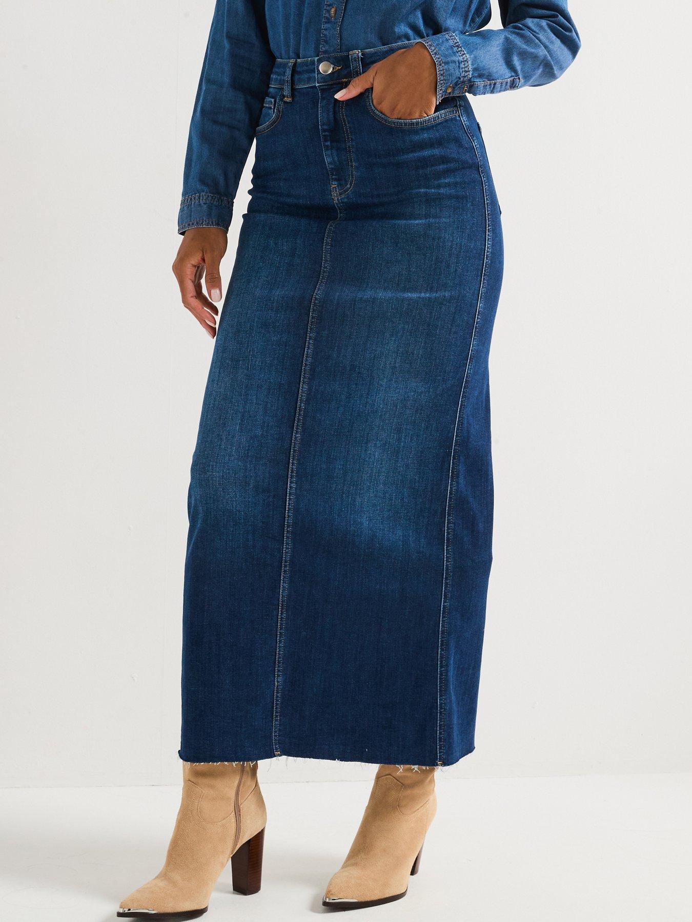 【THEAIRTOWN】 vertical washing denim sk High Rise A-line Decon Skirt - Blue | Levi's® GB