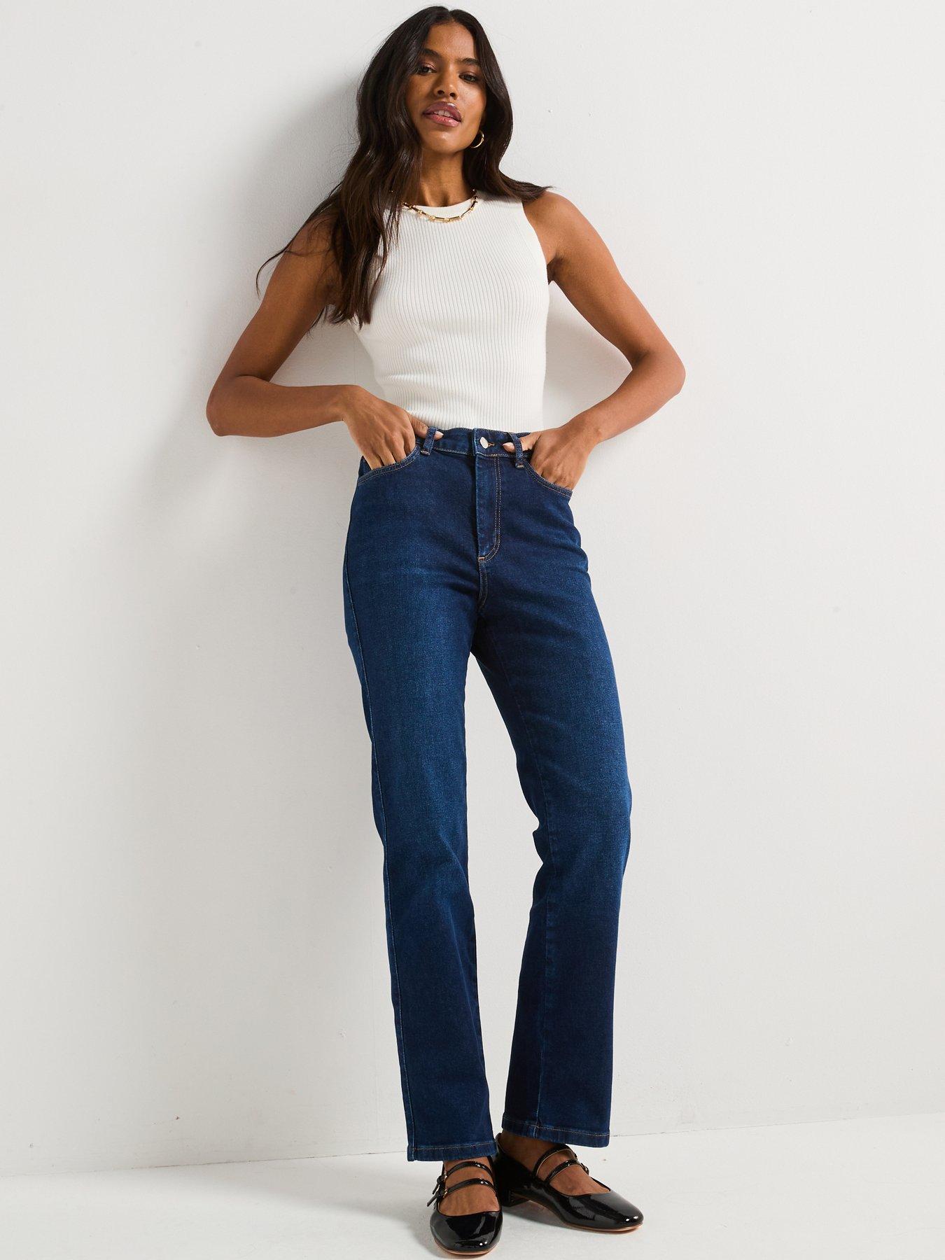 V by Very High Rise Straight Jeans - Dark Wash | Very Ireland