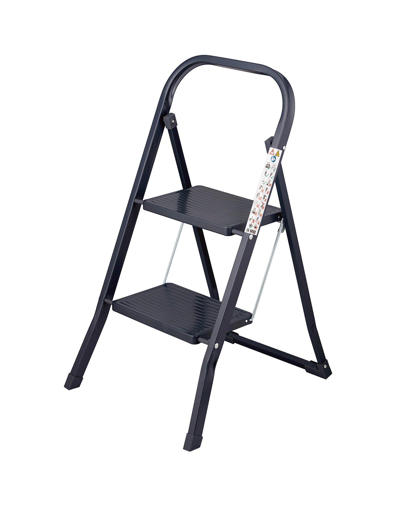 undefined OurHouse 2 Tread Steel (Anthracite) Step Ladder