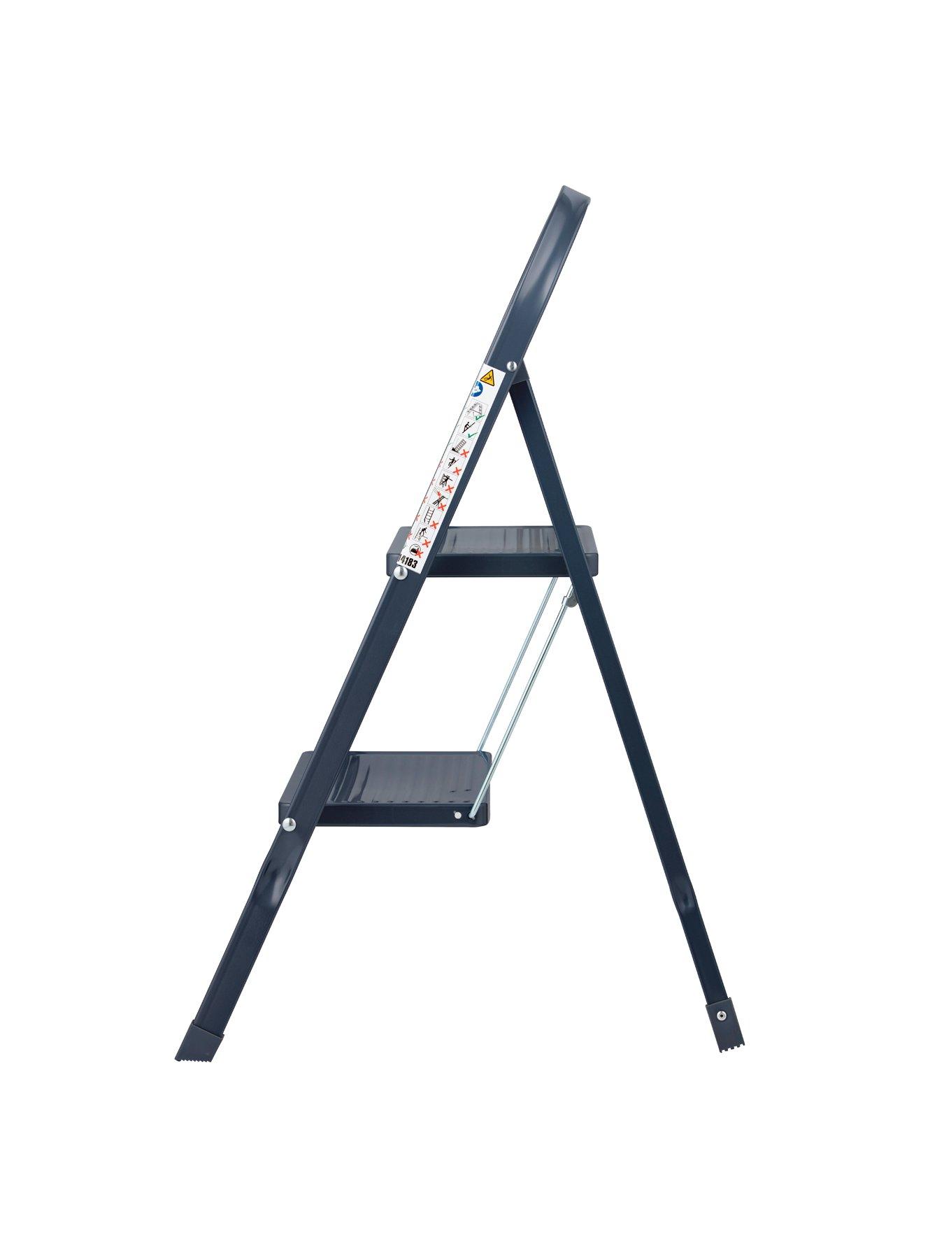 our-house-ourhouse-2-tread-steel-anthracite-step-ladderstillFront