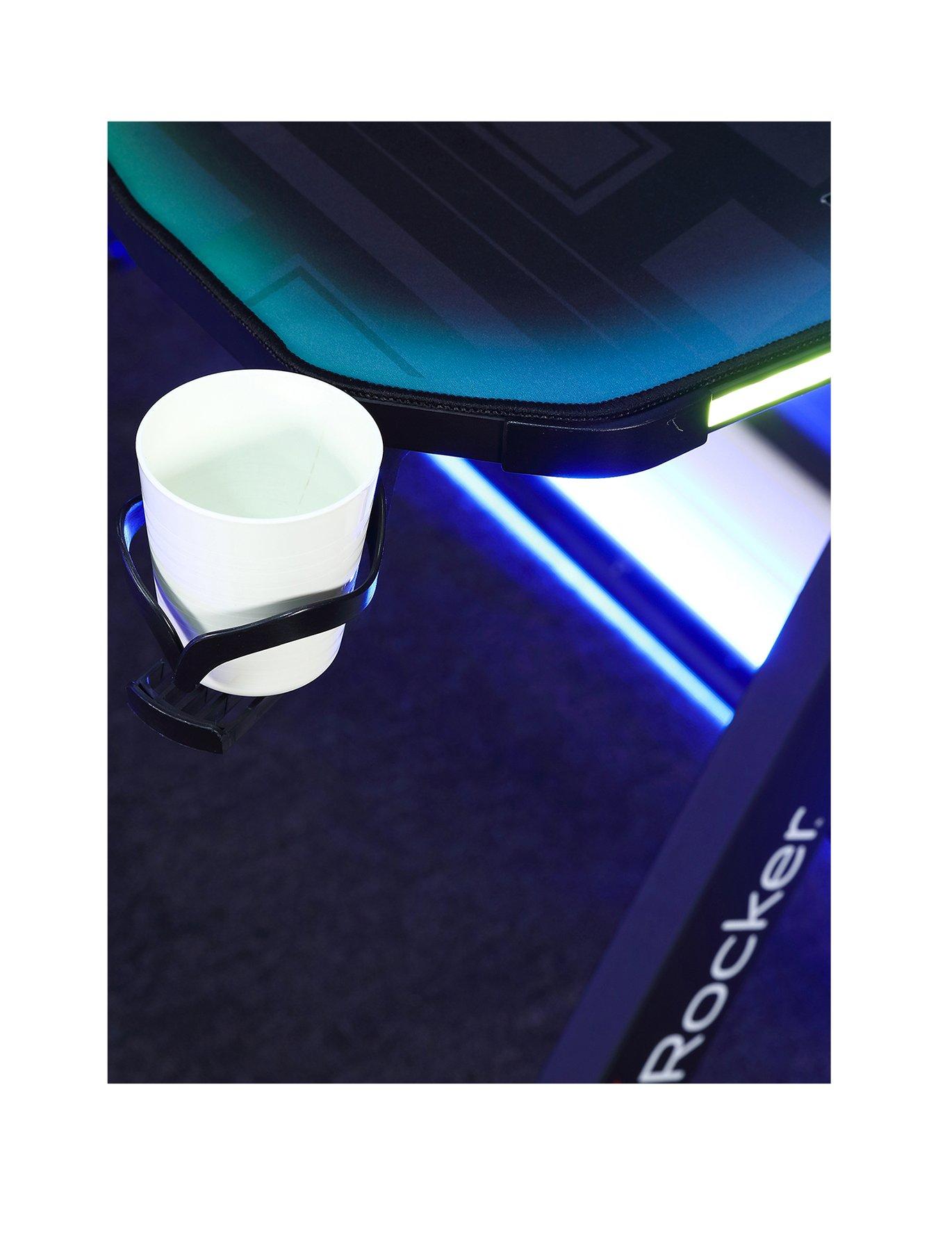 Image 3 of 7 of X Rocker Lumio Compact Gaming Desk with 3 Sided app-controlled LED Lighting