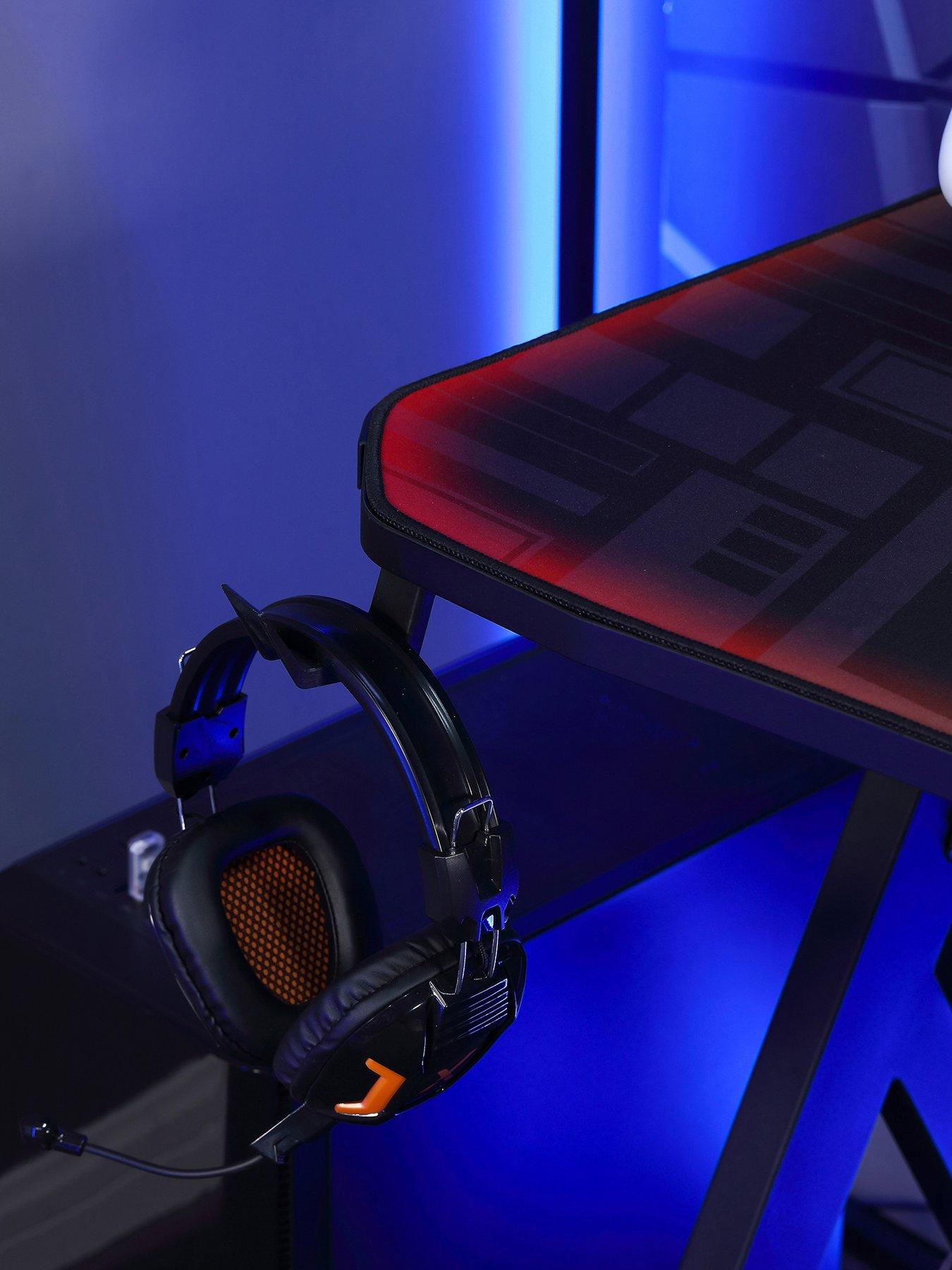 Image 4 of 7 of X Rocker Lumio Compact Gaming Desk with 3 Sided app-controlled LED Lighting