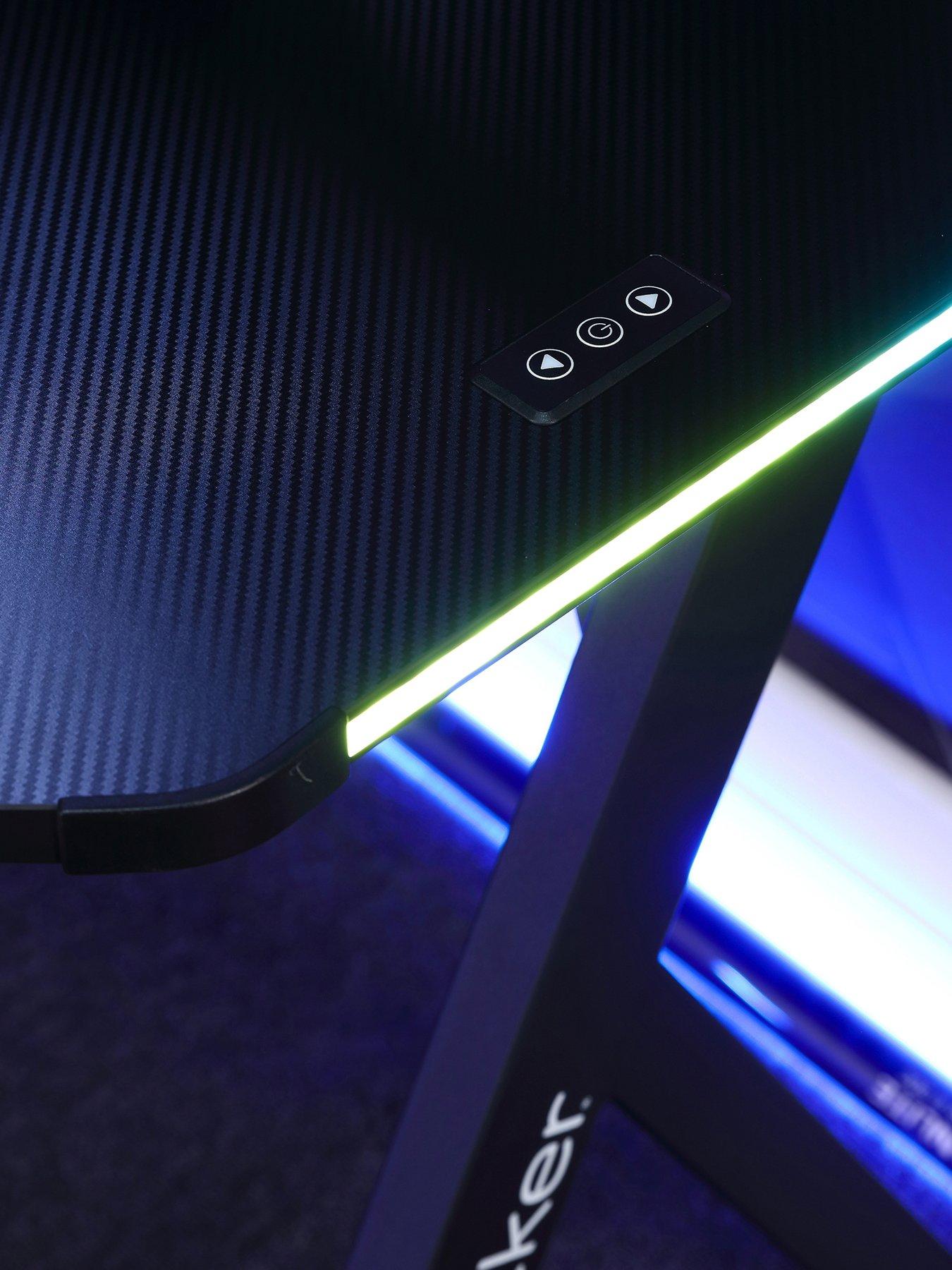 Image 5 of 7 of X Rocker Lumio Compact Gaming Desk with 3 Sided app-controlled LED Lighting