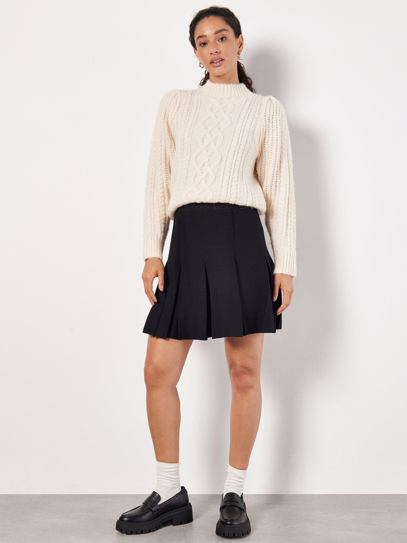 apricot-apricot-cable-knit-pleat-shoulder-chunky-jumperback