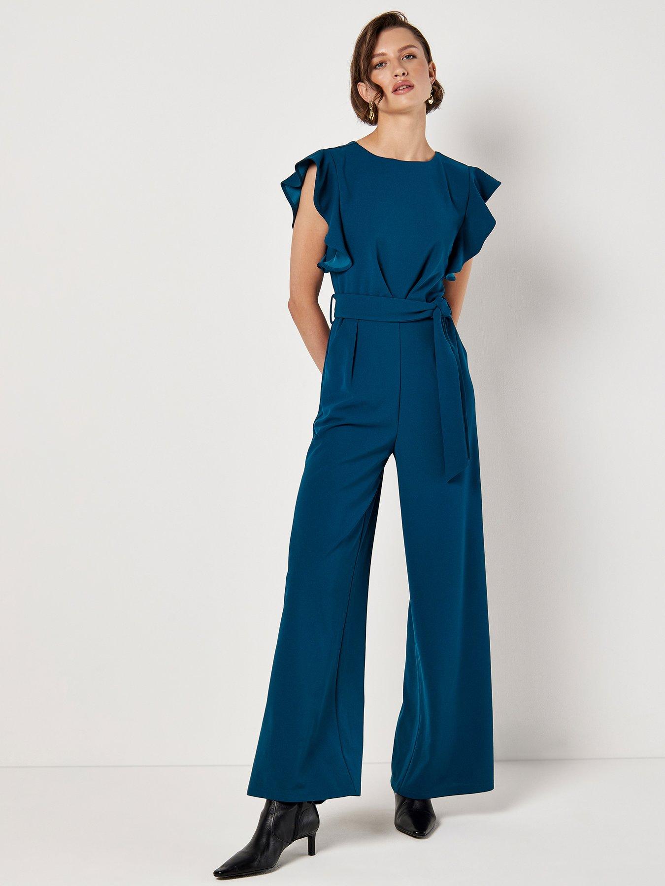 apricot-apricot-ruffle-sleeve-pleat-detail-jumpsuit