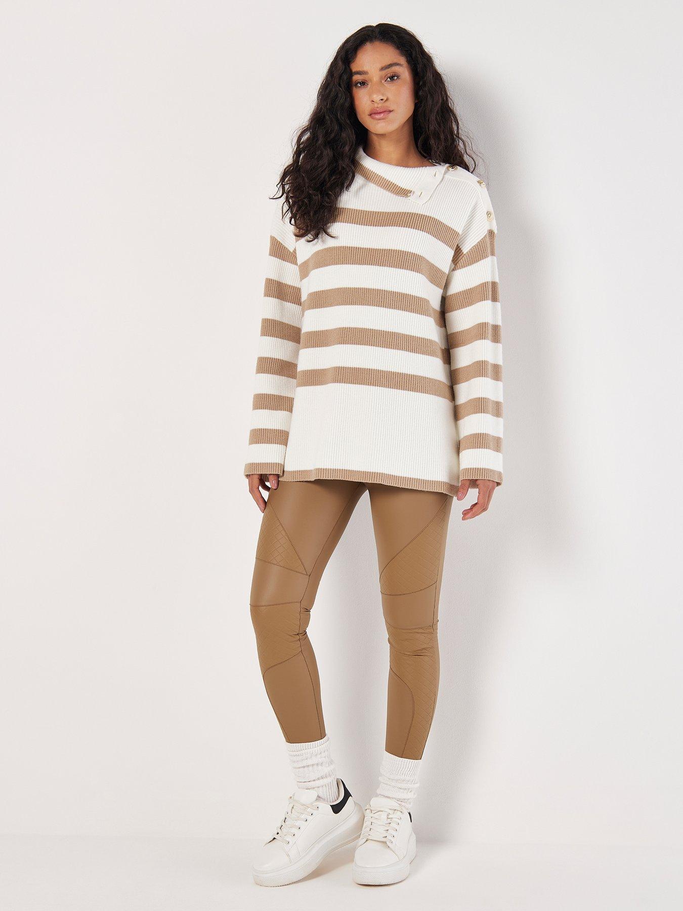 apricot-apricot-engineered-stripe-lion-metal-shoulder-button-jumperback