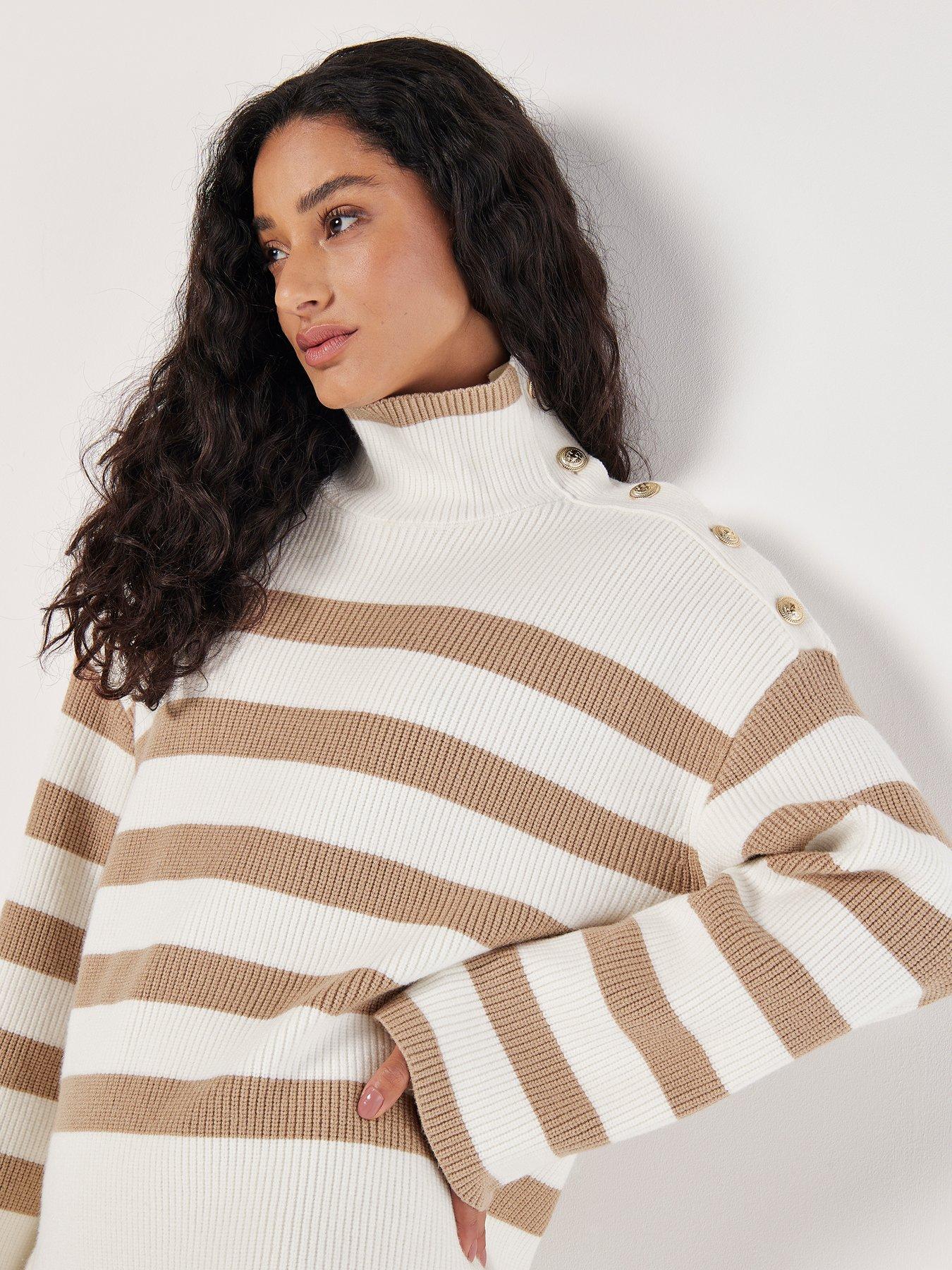 apricot-apricot-engineered-stripe-lion-metal-shoulder-button-jumperoutfit