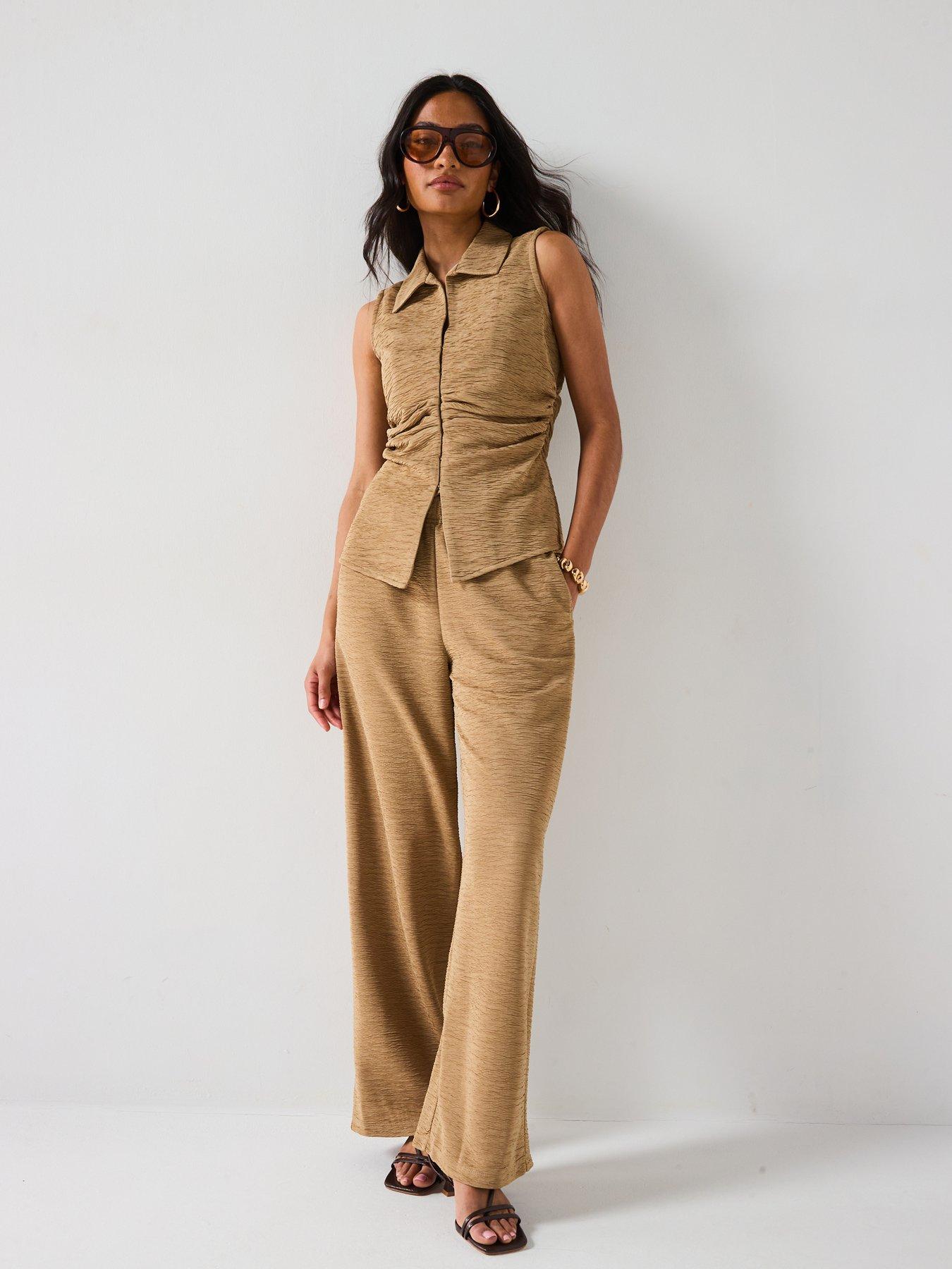 Image 3 of 6 of V by Very Textured Waistcoat Top Co-ord
