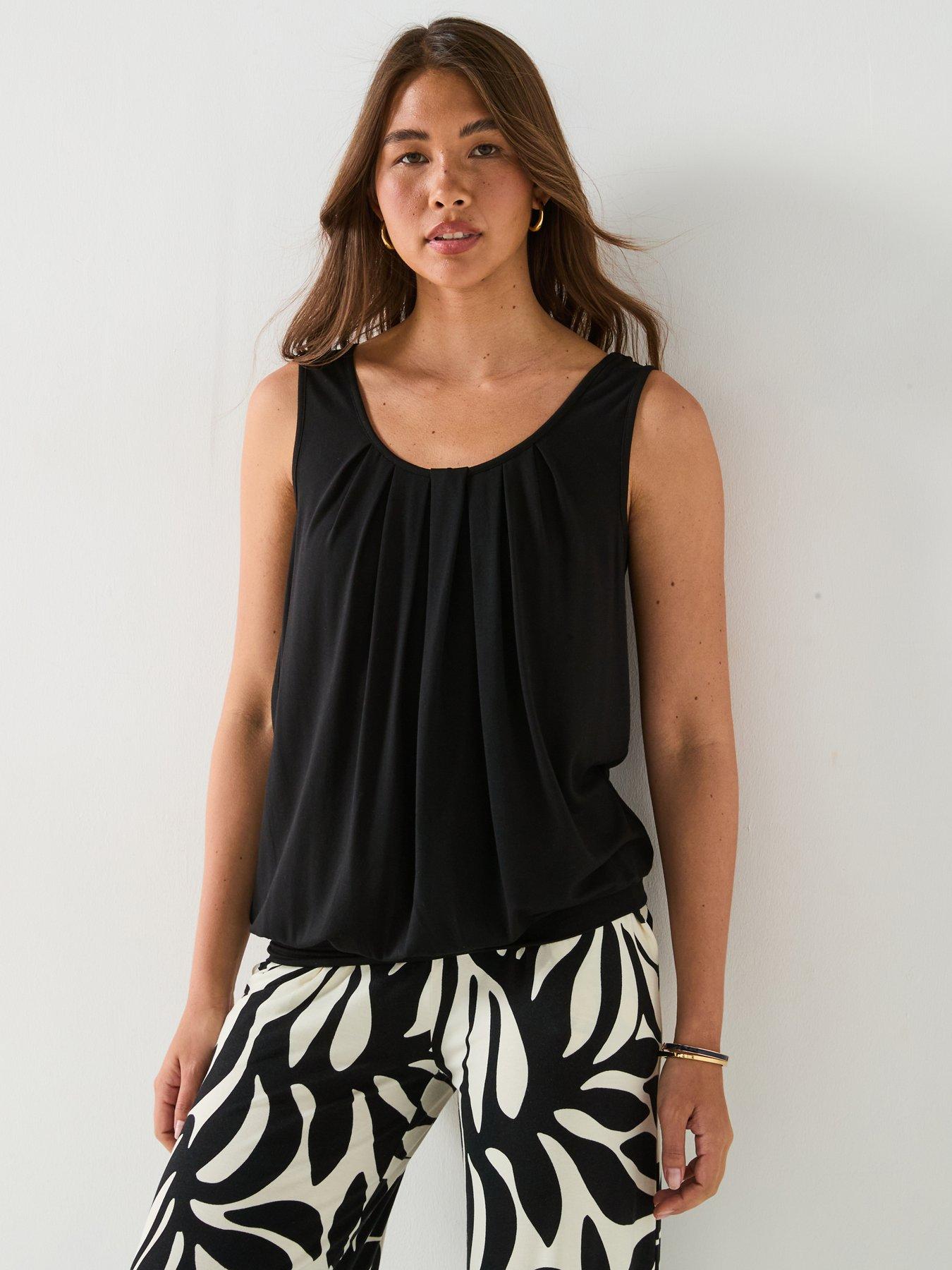 Image 1 of 6 of Everyday Bubble Hem Vest Top - Black