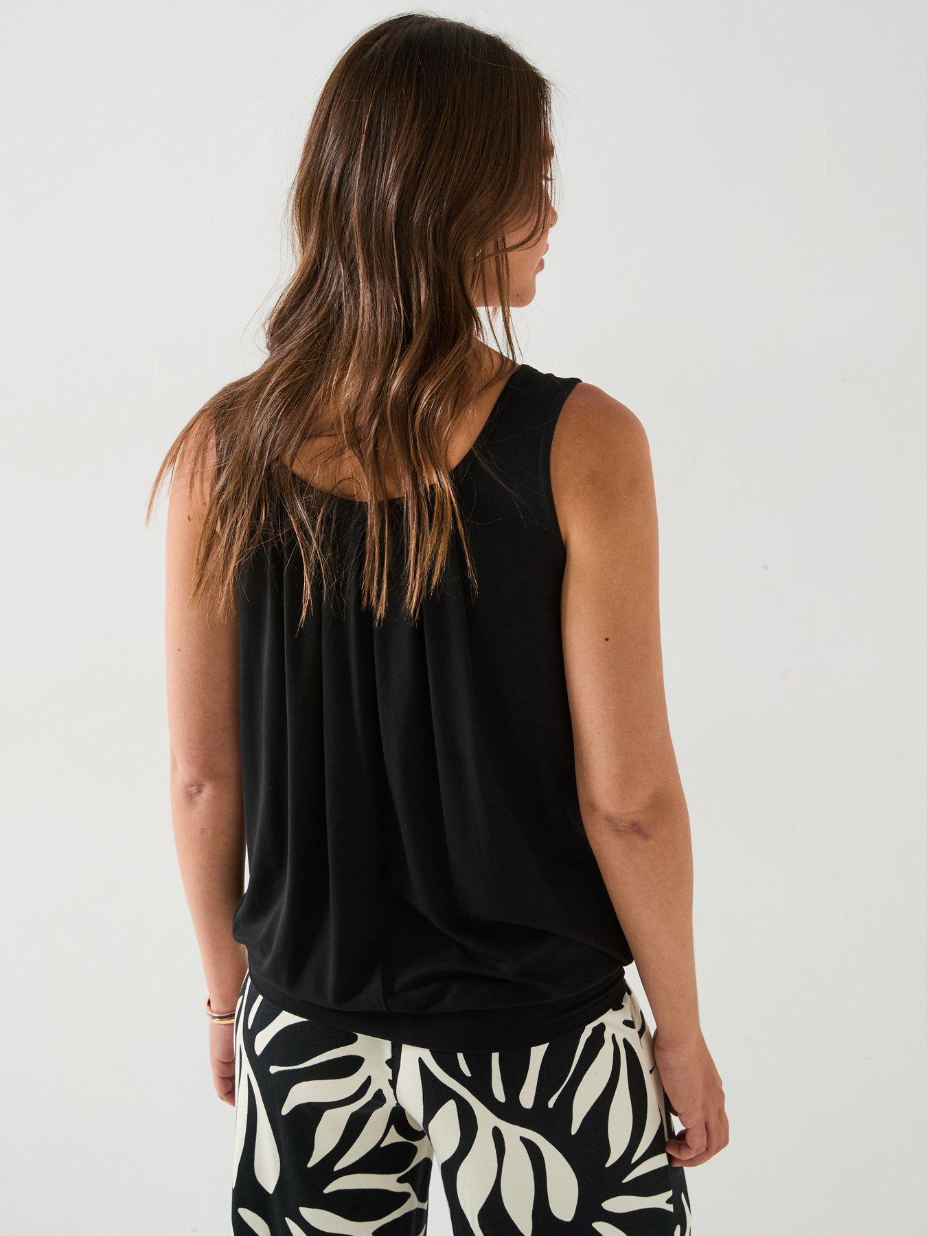 Image 2 of 6 of Everyday Bubble Hem Vest Top - Black