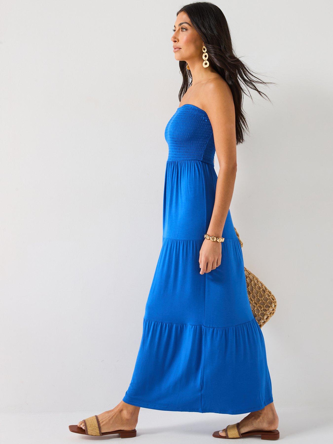 everyday-shirred-bandeau-tiered-maxi-dress-blueback