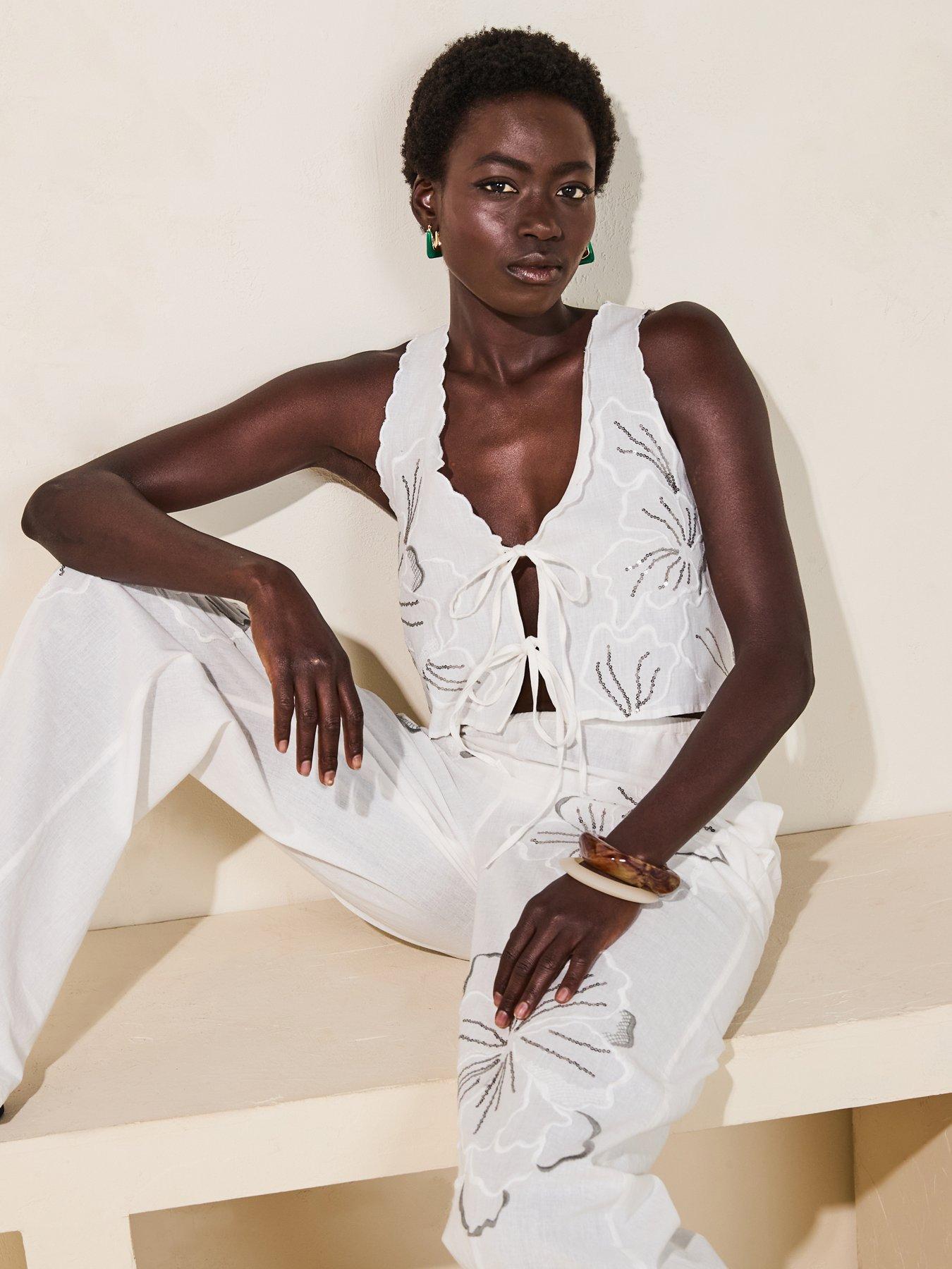 v-by-very-embroidered-wide-leg-trouser-co-ord-whitedetail