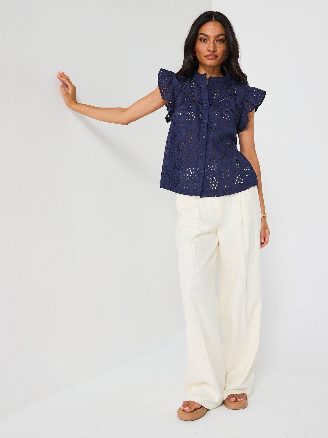 v-by-very-broderie-front-button-up-top-blueback