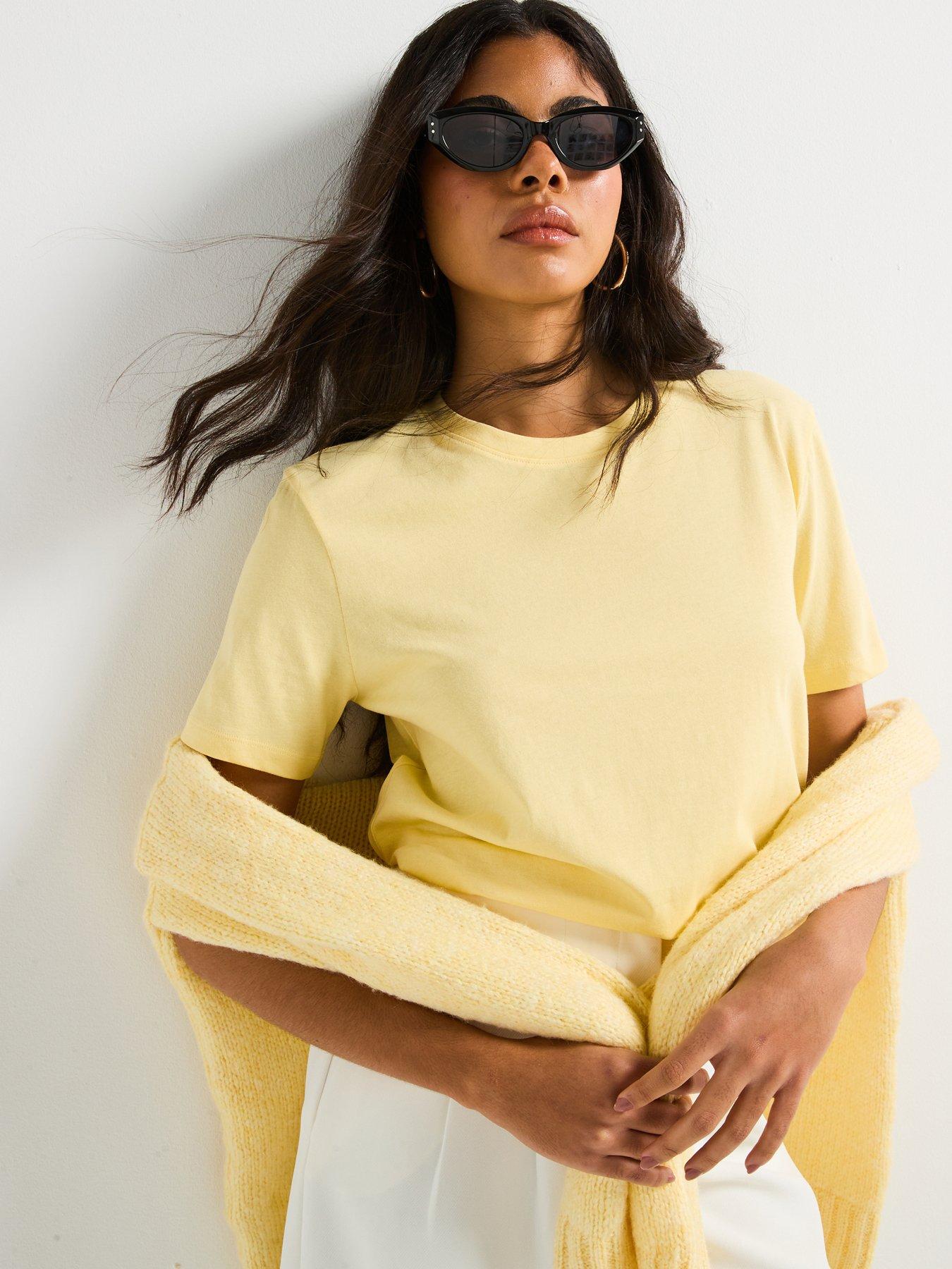V by Very The Essential Crew Neck T-Shirt - Yellow
