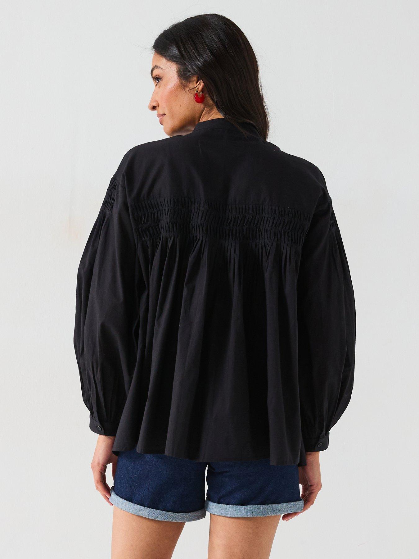 v-by-very-cotton-button-through-blouse-blackstillFront