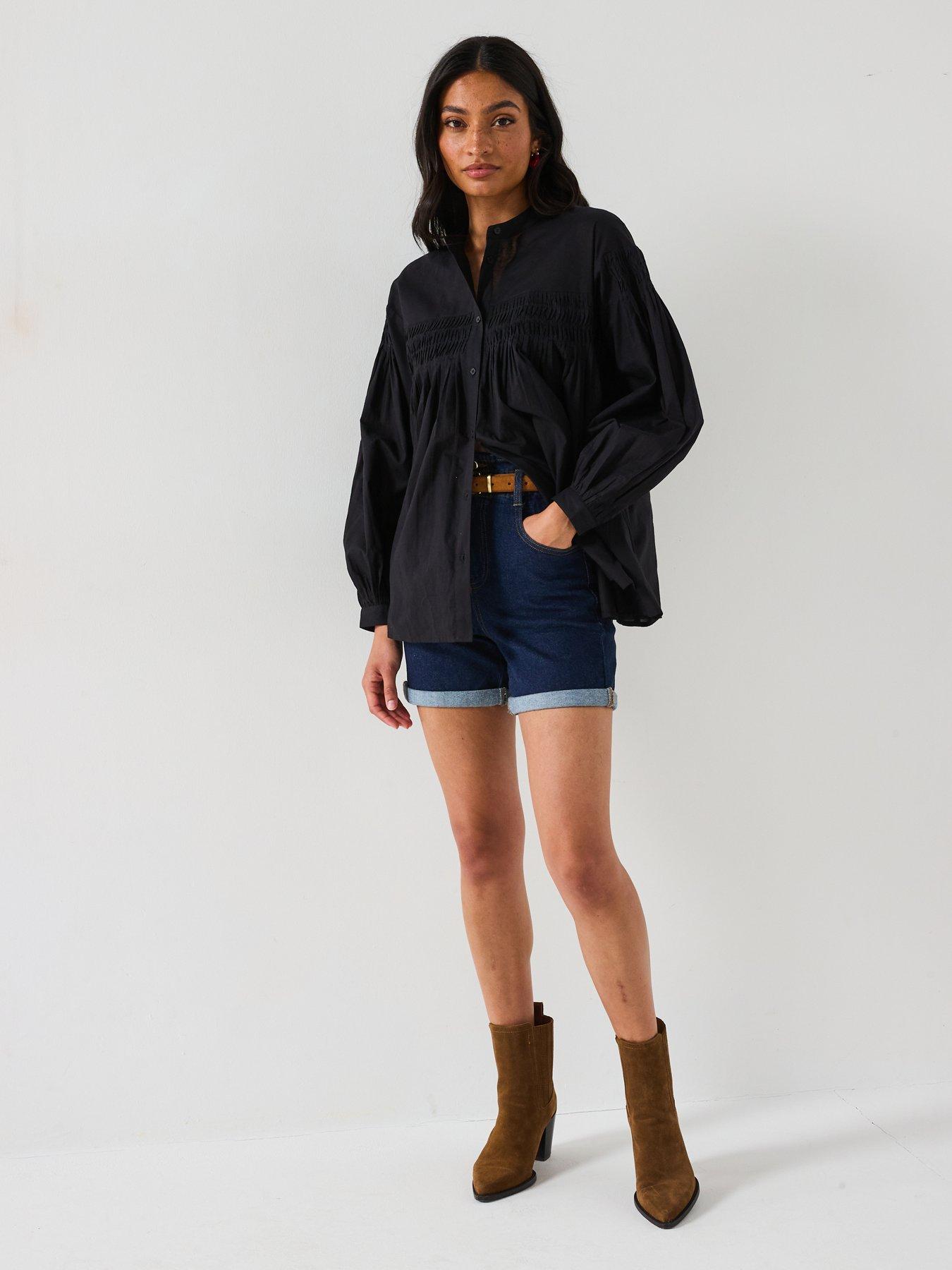v-by-very-cotton-button-through-blouse-blackback