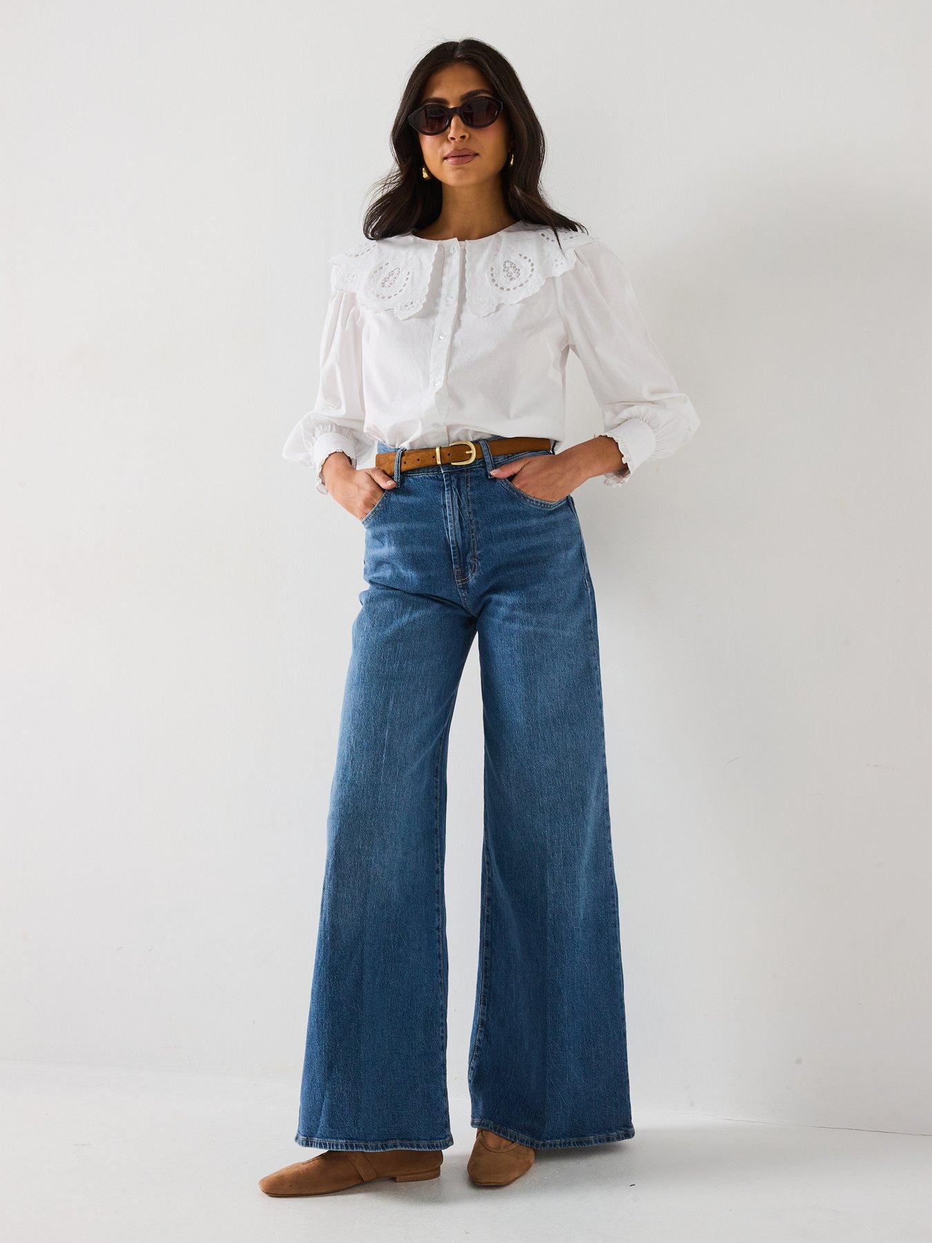 Image 3 of 6 of V by Very Broderie Collar Blouse - White