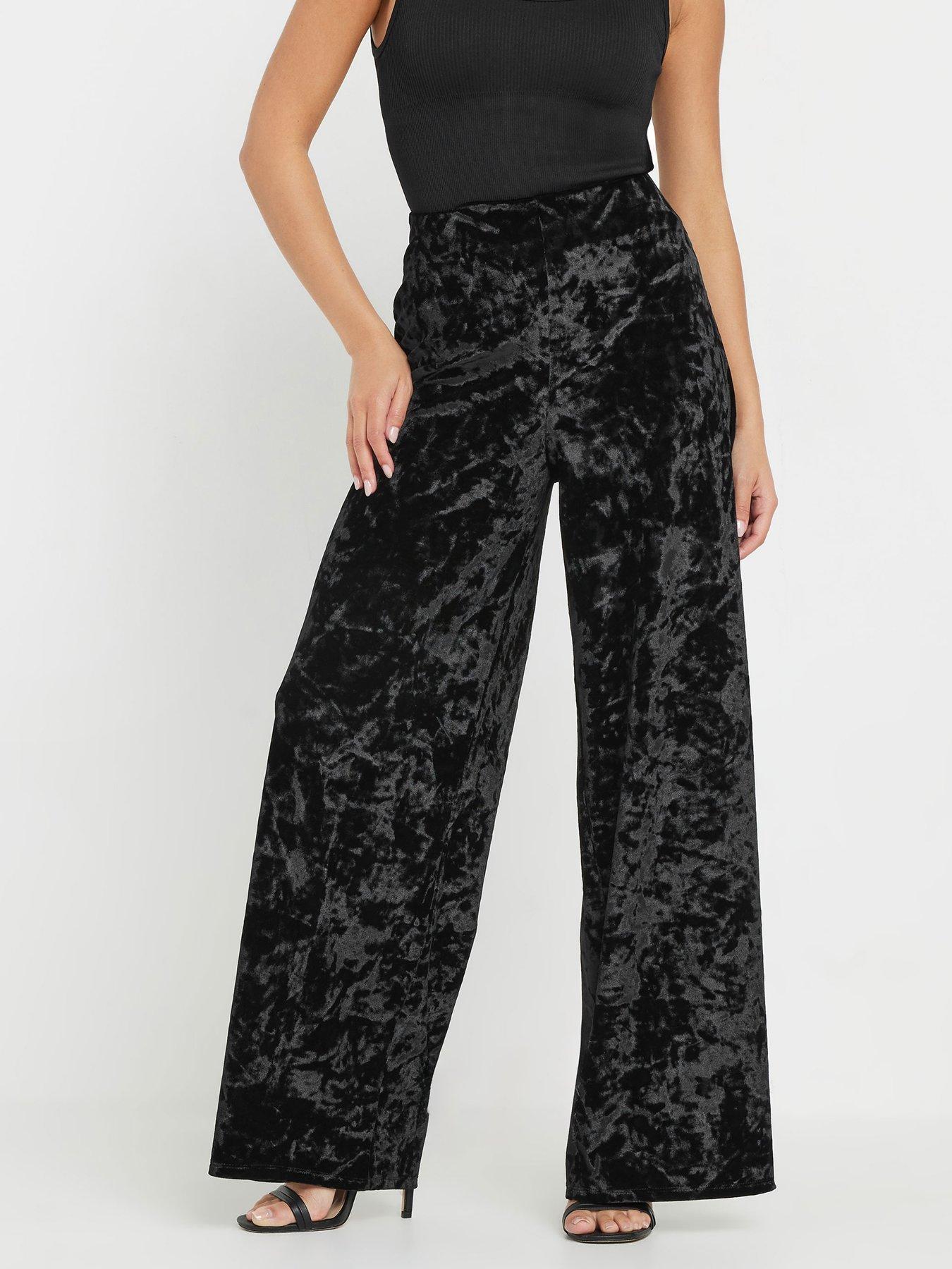 pixiegirl-petite-crushed-velour-wide-leg-trousers-black