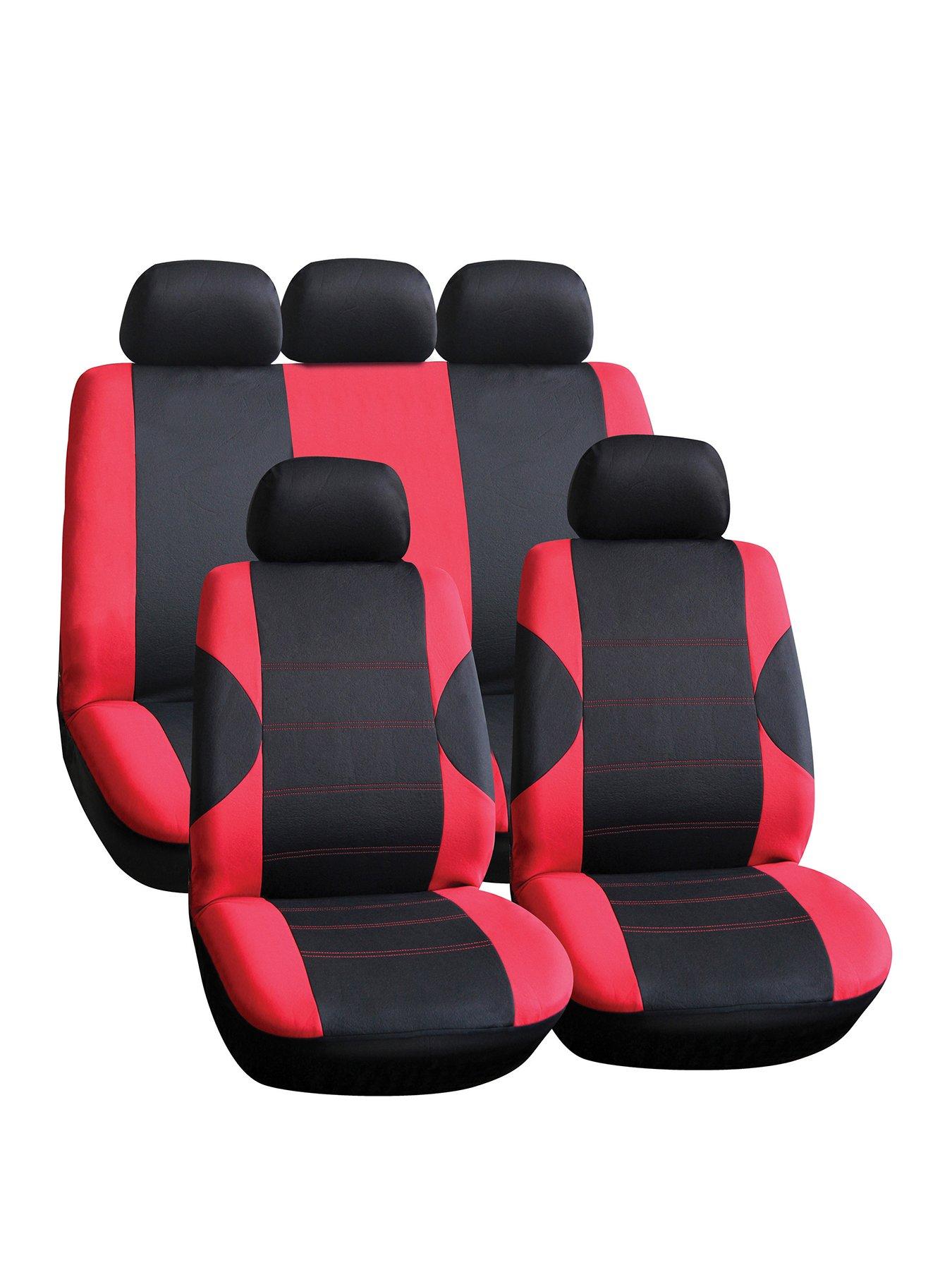 Streetwize Arkansas Polyester 11-Piece Seat Cover Set with Zips in Red