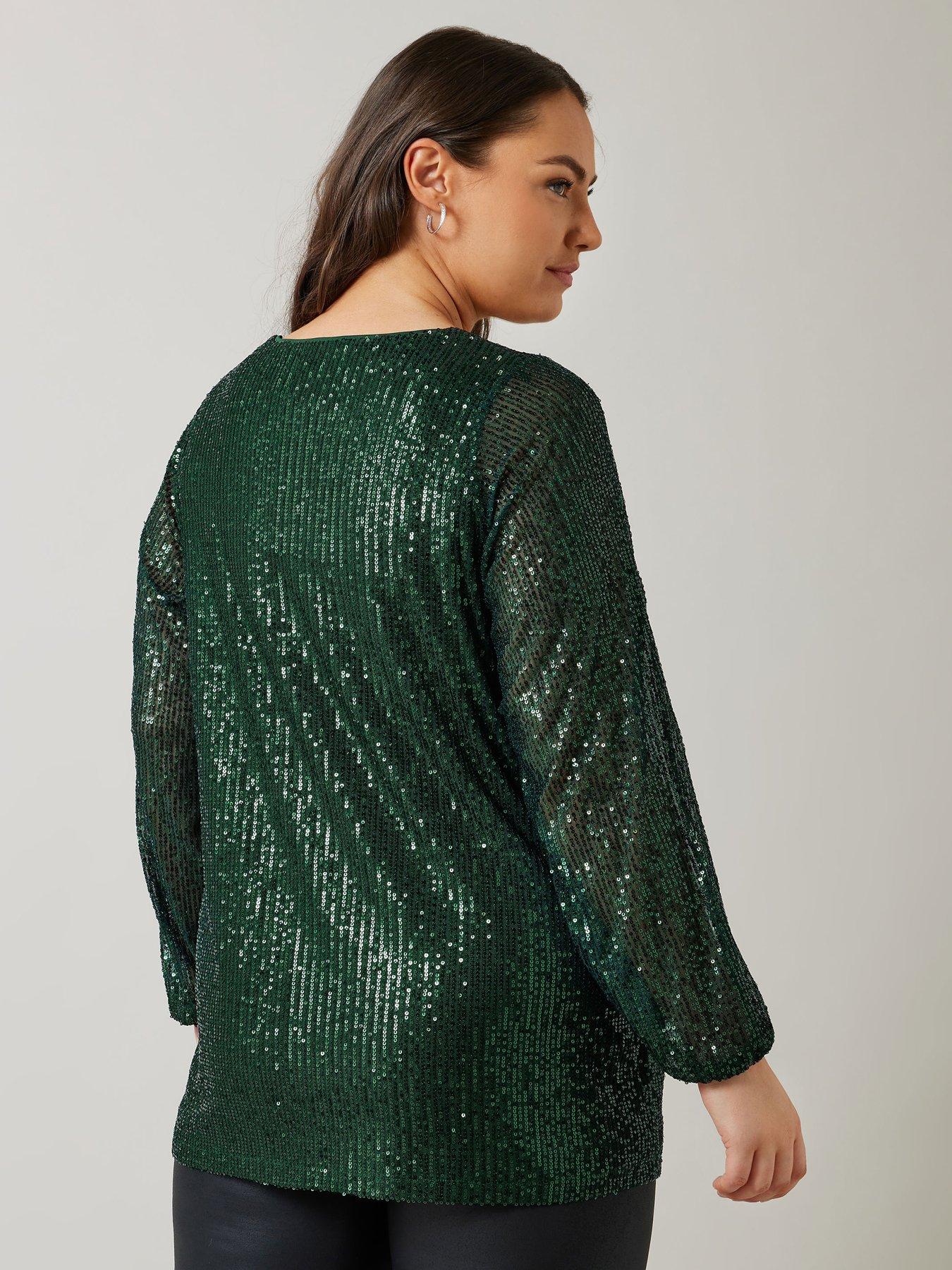 evans-v-neck-long-sleeve-sequin-topstillFront