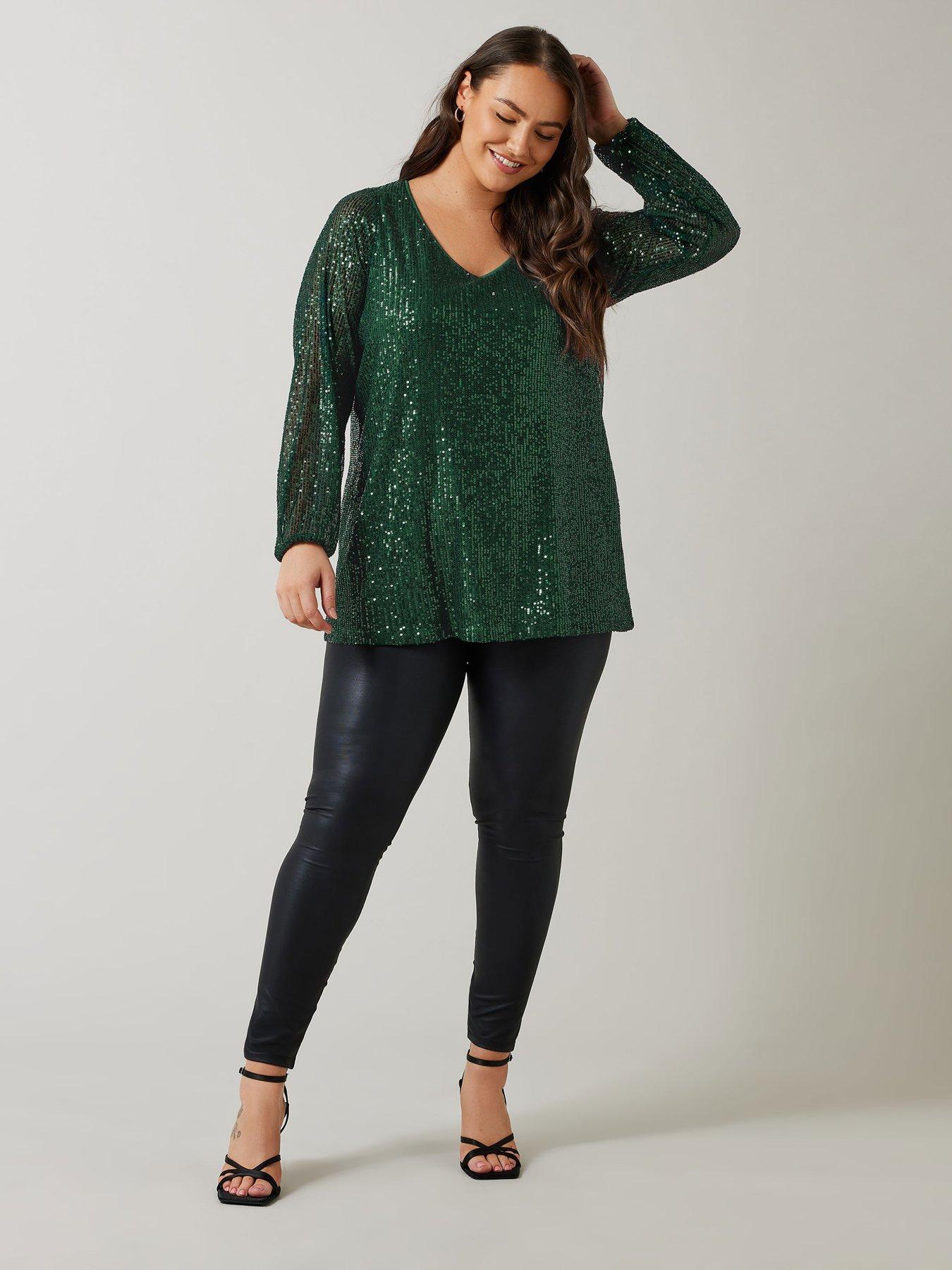 evans-v-neck-long-sleeve-sequin-topback