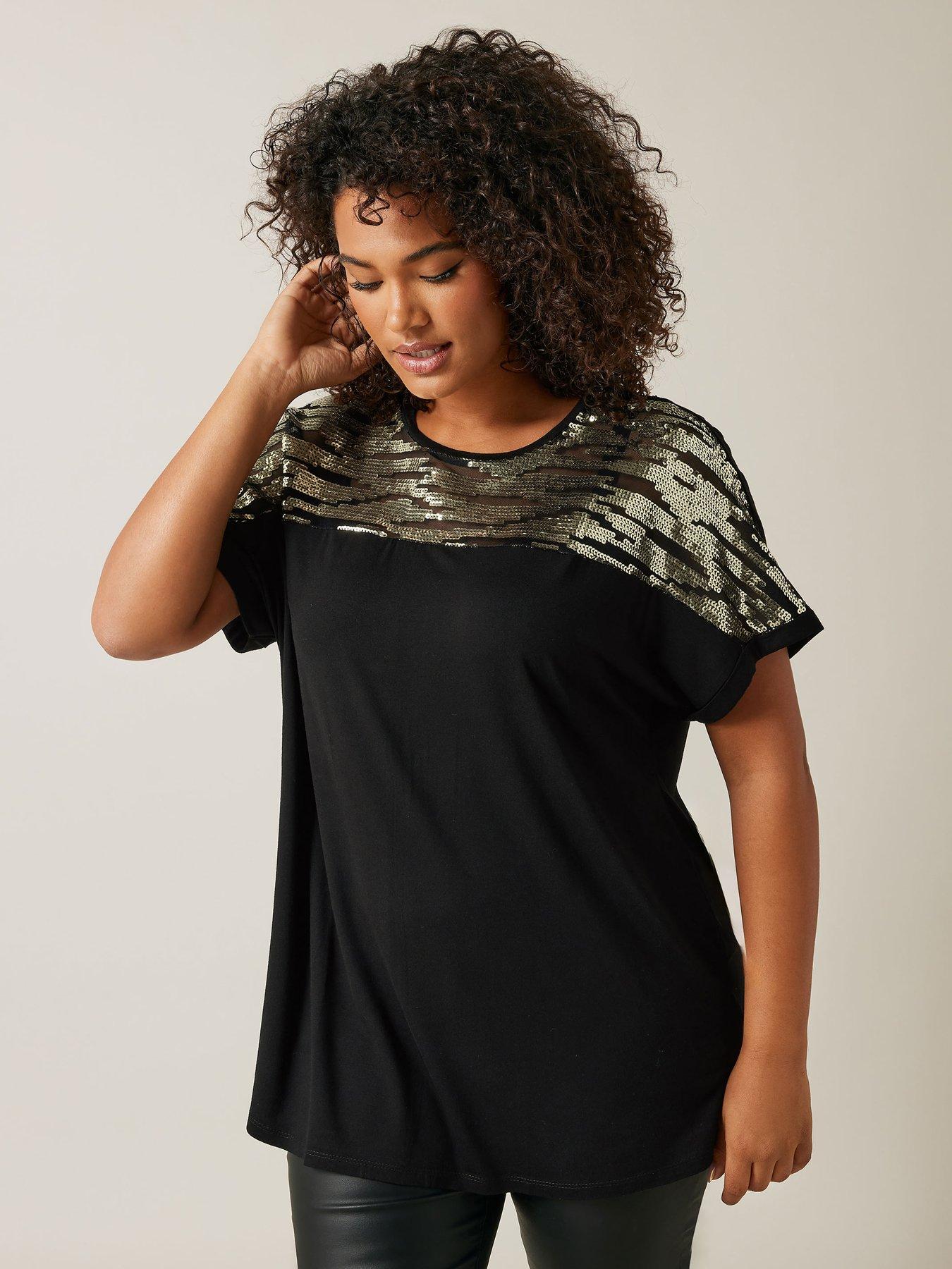 evans-sequin-yoke-top-blackfront