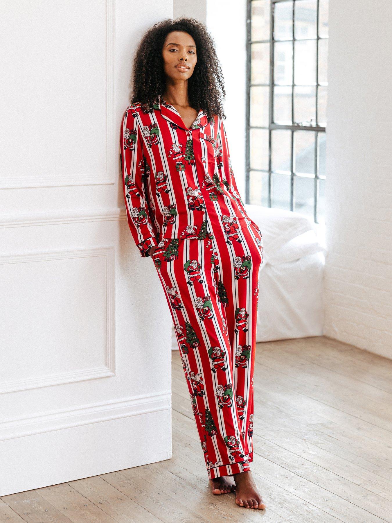 chelsea-peers-chelsea-peers-christmas-santa-stripe-print-long-pyjama-set