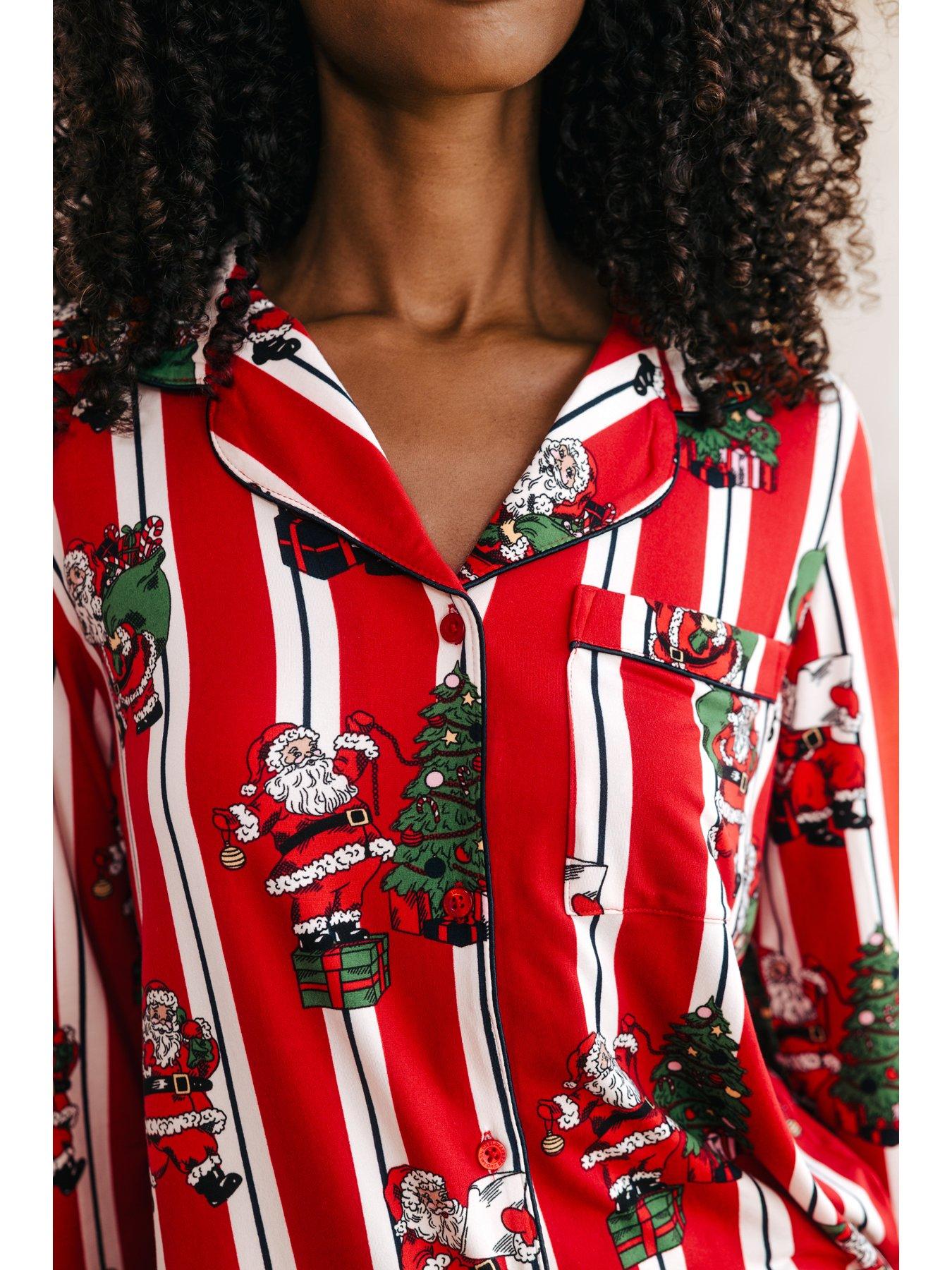 chelsea-peers-chelsea-peers-christmas-santa-stripe-print-long-pyjama-setoutfit