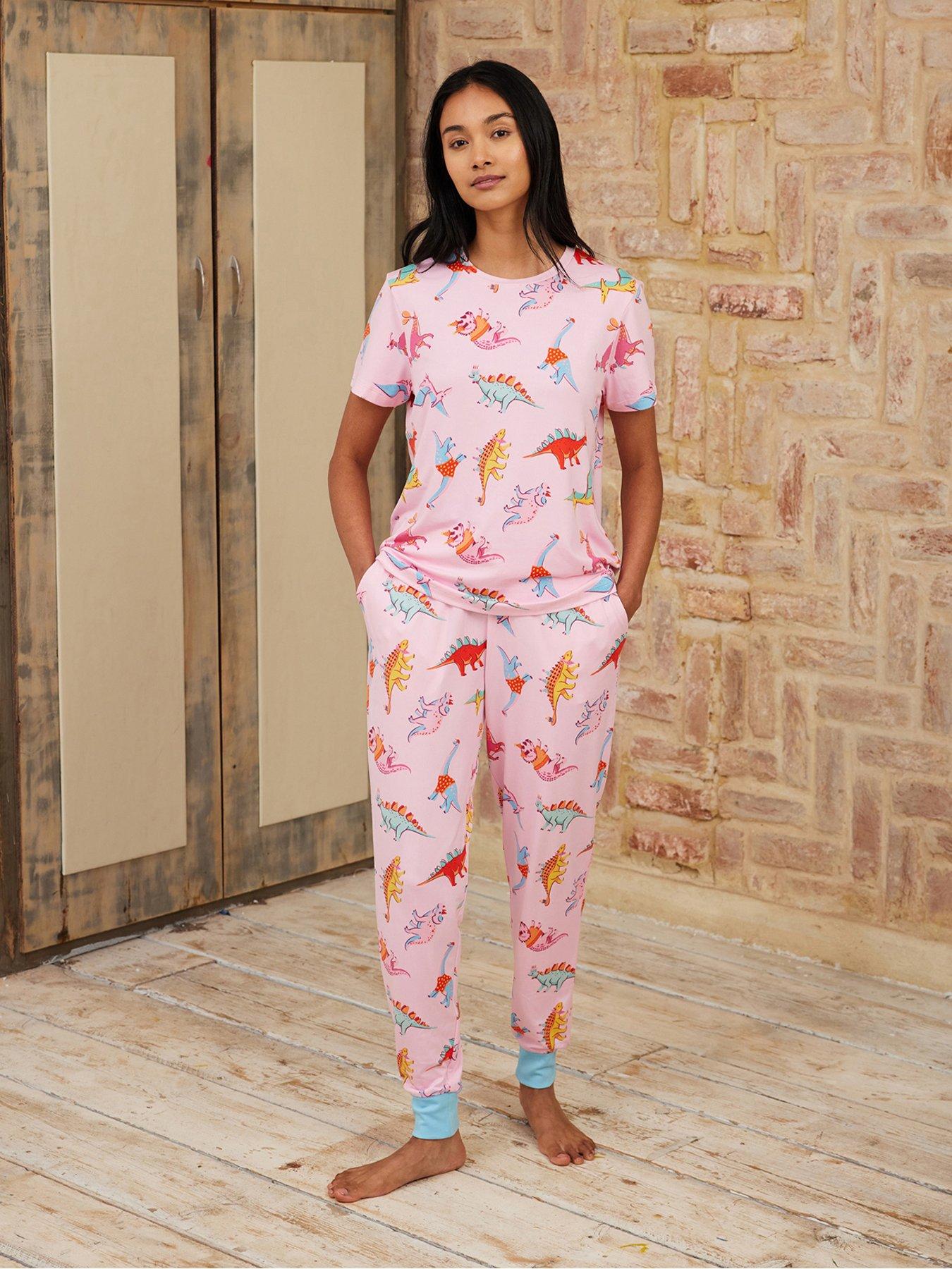 chelsea-peers-chelsea-peers-dinosaur-print-long-pyjama-set