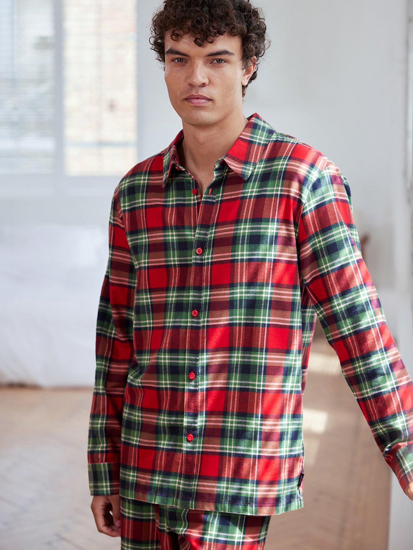 chelsea-peers-chelsea-peers-cotton-brushed-check-long-pyjama-set