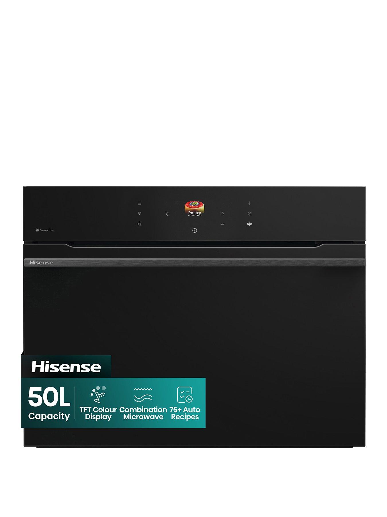 Hisense Hisense BIM4AH8UKWF 50L Built In Compact Oven with Microwave - Jet Black