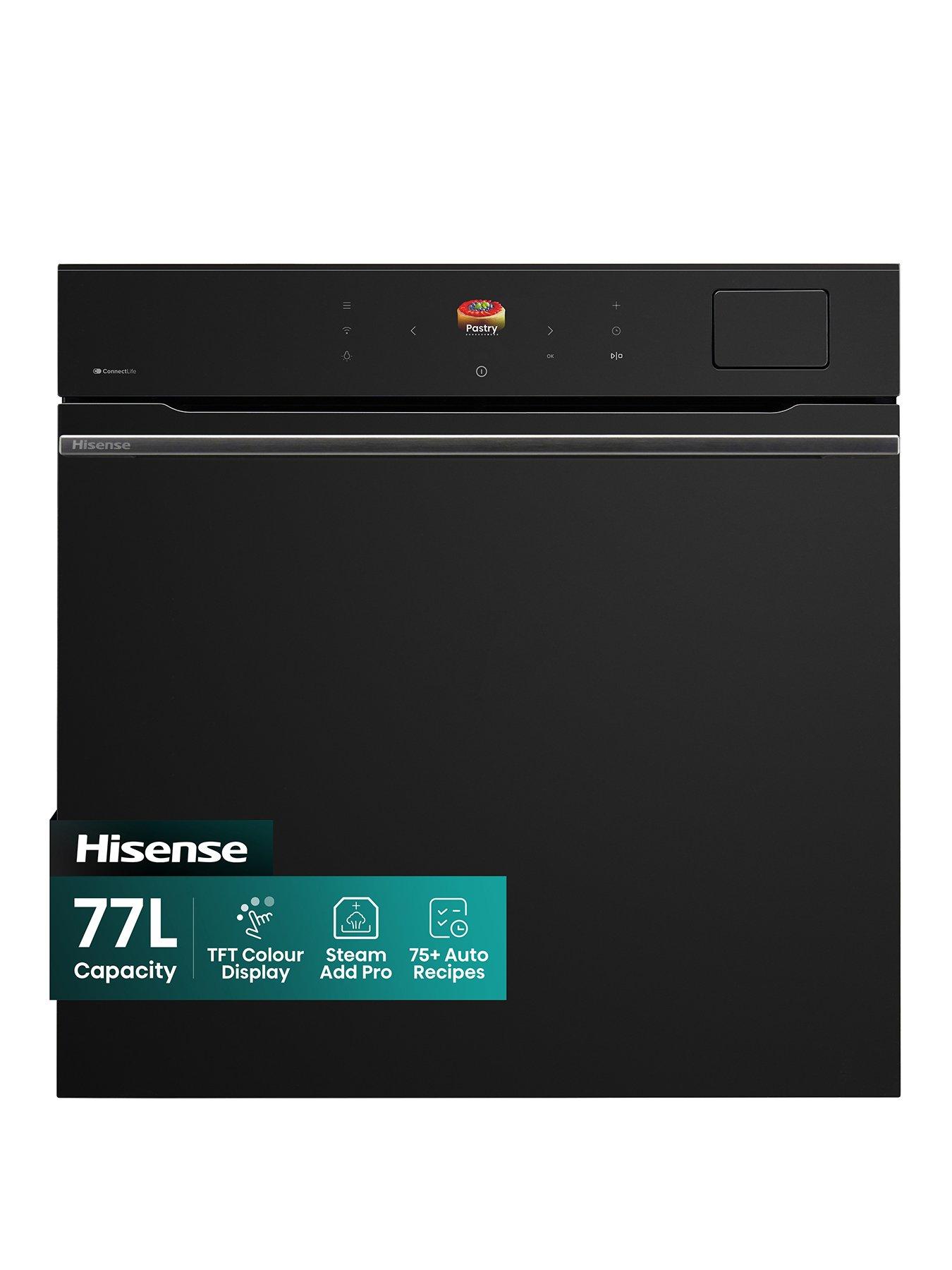 Hisense Hi8 BlackLine BAS6AH8BUKWF 77L Built In Electric Single Steam Oven - Jet Black